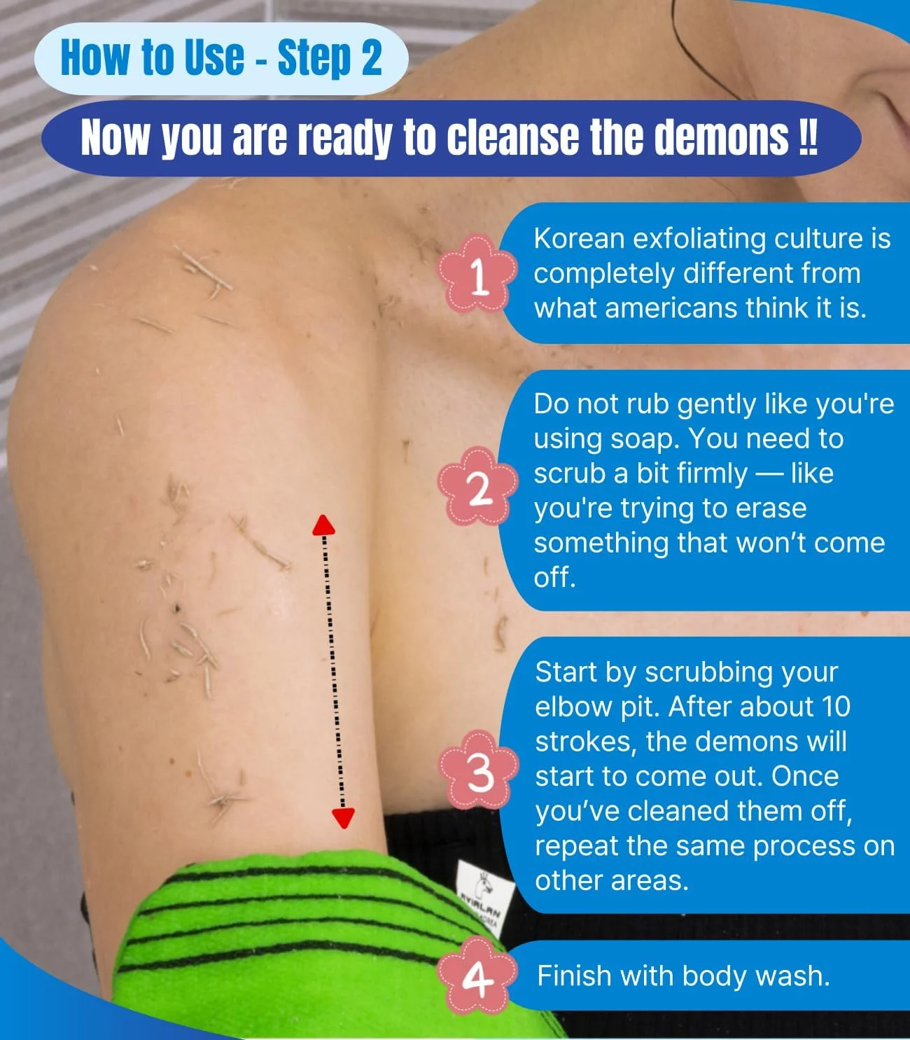 دستکش لایه بردار لوفا مراقبت از پوست کره ای صورت لب بدن اسکراب شستشوی بدن برس خشک برس بدن حوله حمام اسکرابر پشت پا اسکراب اسفنج حمام دستکش های پاک کننده (5 رنگ، 5 بسته)