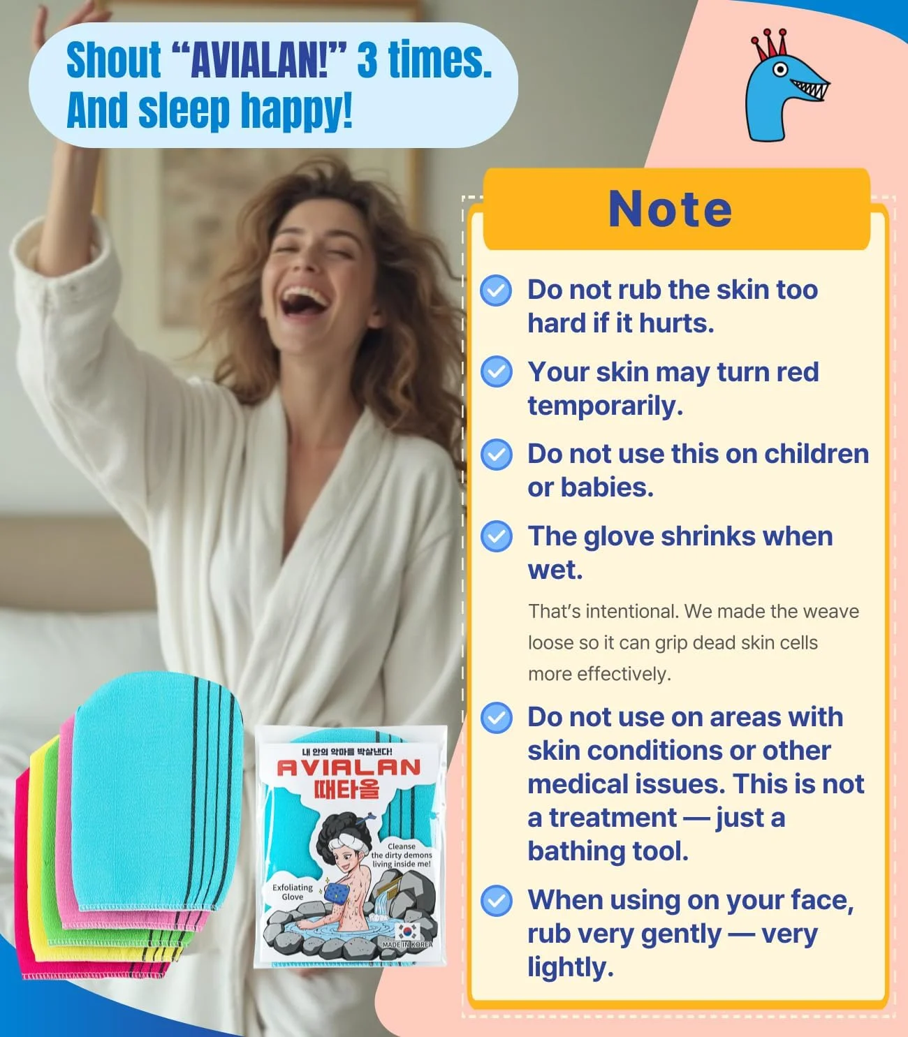 دستکش لایه بردار لوفا مراقبت از پوست کره ای صورت لب بدن اسکراب شستشوی بدن برس خشک برس بدن حوله حمام اسکرابر پشت پا اسکراب اسفنج حمام دستکش های پاک کننده (5 رنگ، 5 بسته)