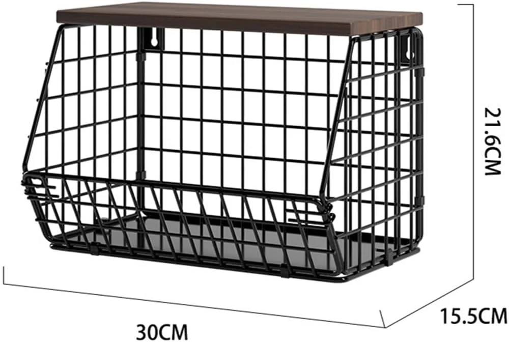 سبد میوه آویز دیواری sddjqy برای پیشخوان آشپزخانه، بسته 2 عددی، سبدهای سیمی قابل انباشتن برای سازماندهی با درب چوبی، سطل ذخیره سازی سیب زمینی و پیاز با قلاب موز برای محصولات گیاهی، مشکی + روستیک سبد میوه آویز دیواری sddjqy برای پیشخوان آشپزخانه، بسته 2 عددی، سبدهای سیمی قابل انباشتن برای سازماندهی با درب چوبی، سطل ذخیره سازی سیب زمینی و پیاز با قلاب موز برای محصولات گیاهی، مشکی + روستیک