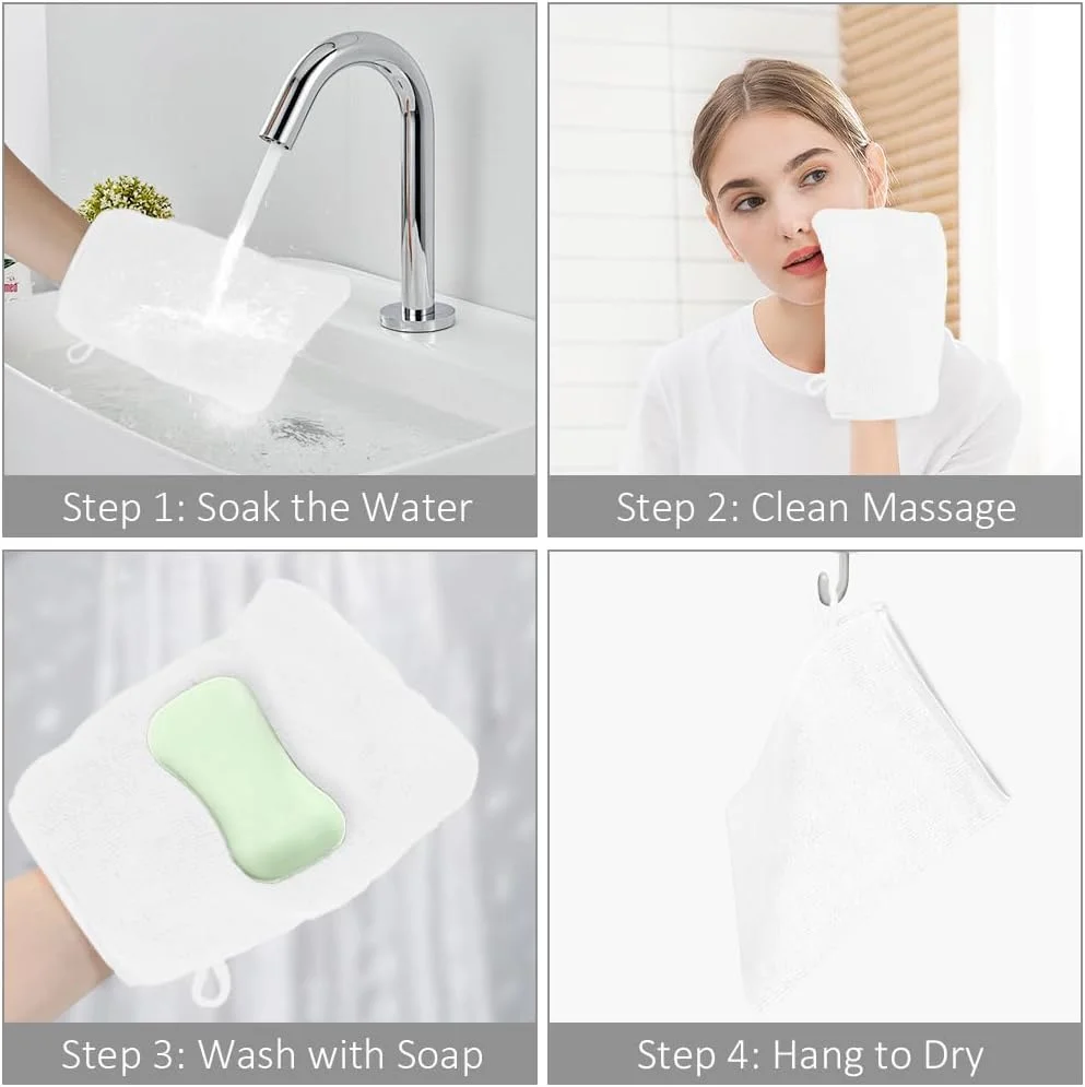 دستکش های شستشوی بدن میکروفایبر HOTUT، بسته 8 عددی، 15x20 سانتی متر، دستمال های نرم شستشوی صورت، دستکش های پاک کننده صورت، دستکش نرم صورت، پارچه اسپا حمام، دستکش های پاک کننده آرایش قابل استفاده مجدد (سفید) دستکش های شستشوی بدن میکروفایبر HOTUT، بسته 8 عددی، 15x20 سانتی متر، دستمال های نرم شستشوی صورت، دستکش های پاک کننده صورت، دستکش نرم صورت، پارچه اسپا حمام، دستکش های پاک کننده آرایش قابل استفاده مجدد (سفید)