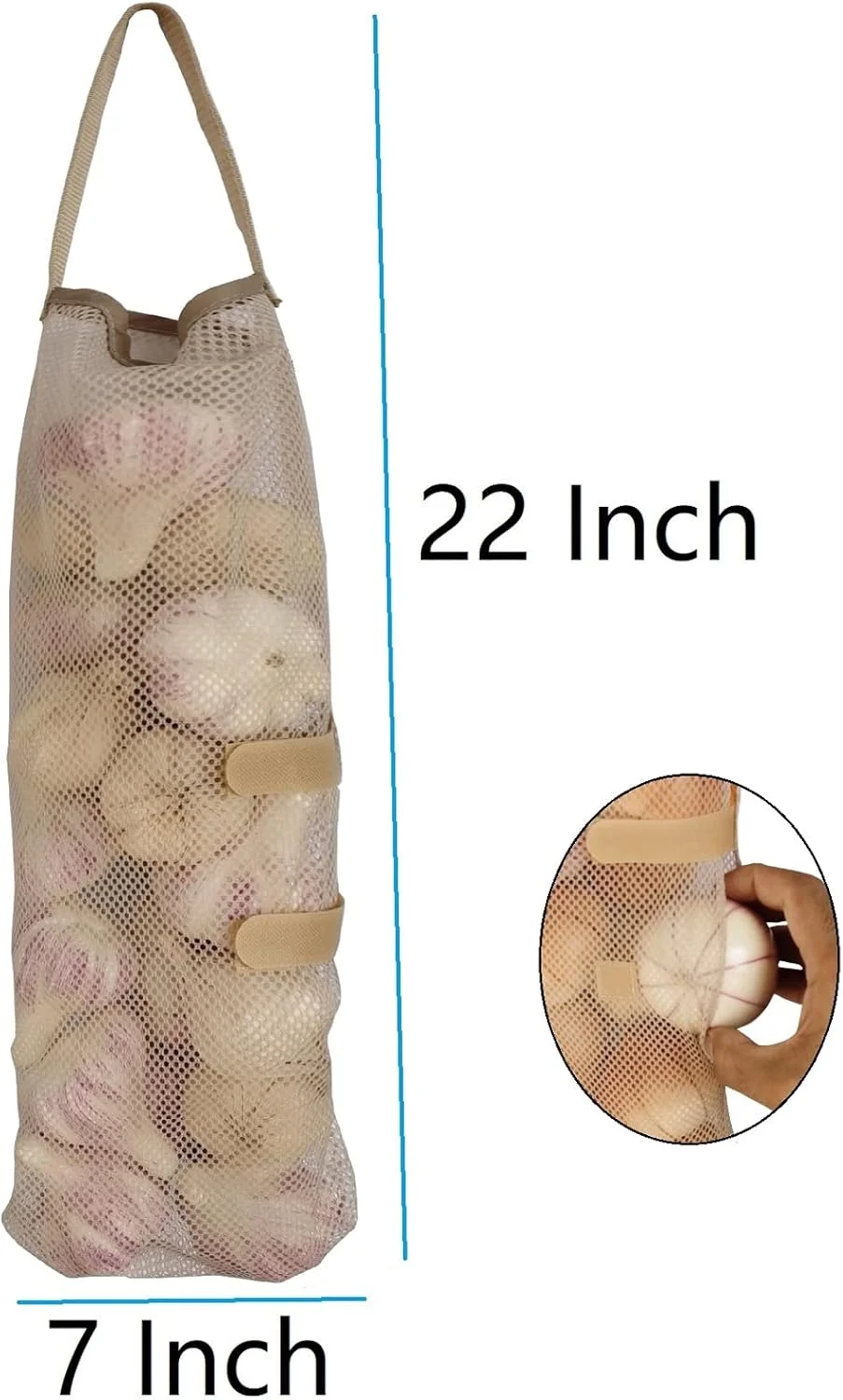 کیسه های توری آویز شویو برای نگهداری سیب زمینی، پیاز و سیر، کیسه های توری بلند و بزرگ برای محصولات، کیسه میوه و سبزیجات، فلفل سبز یا کیسه زباله