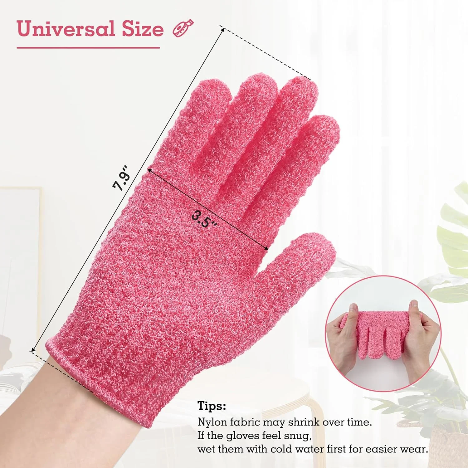 دستکش لایه بردار اوری دور، دستکش حمام برای لایه برداری پوست مرده برای پوست های خشک و حساس بدون تحریک با حلقه آویز