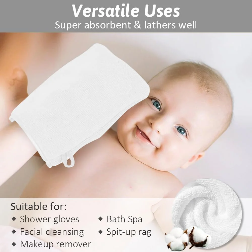 دستکش های شستشوی بدن میکروفایبر HOTUT، بسته 8 عددی، 15x20 سانتی متر، دستمال های نرم شستشوی صورت، دستکش های پاک کننده صورت، دستکش نرم صورت، پارچه اسپا حمام، دستکش های پاک کننده آرایش قابل استفاده مجدد (سفید) دستکش های شستشوی بدن میکروفایبر HOTUT، بسته 8 عددی، 15x20 سانتی متر، دستمال های نرم شستشوی صورت، دستکش های پاک کننده صورت، دستکش نرم صورت، پارچه اسپا حمام، دستکش های پاک کننده آرایش قابل استفاده مجدد (سفید)