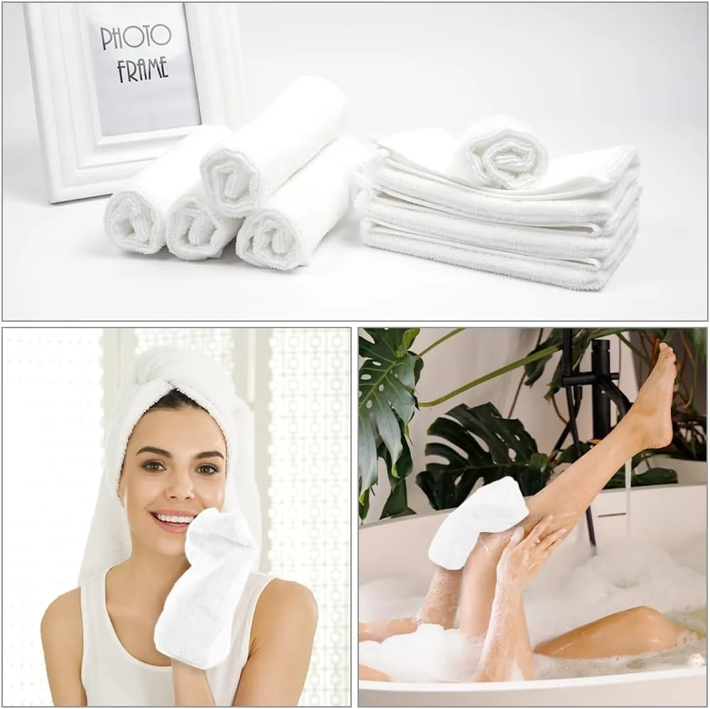 دستکش های شستشوی بدن میکروفایبر HOTUT، بسته 8 عددی، 15x20 سانتی متر، دستمال های نرم شستشوی صورت، دستکش های پاک کننده صورت، دستکش نرم صورت، پارچه اسپا حمام، دستکش های پاک کننده آرایش قابل استفاده مجدد (سفید) دستکش های شستشوی بدن میکروفایبر HOTUT، بسته 8 عددی، 15x20 سانتی متر، دستمال های نرم شستشوی صورت، دستکش های پاک کننده صورت، دستکش نرم صورت، پارچه اسپا حمام، دستکش های پاک کننده آرایش قابل استفاده مجدد (سفید)
