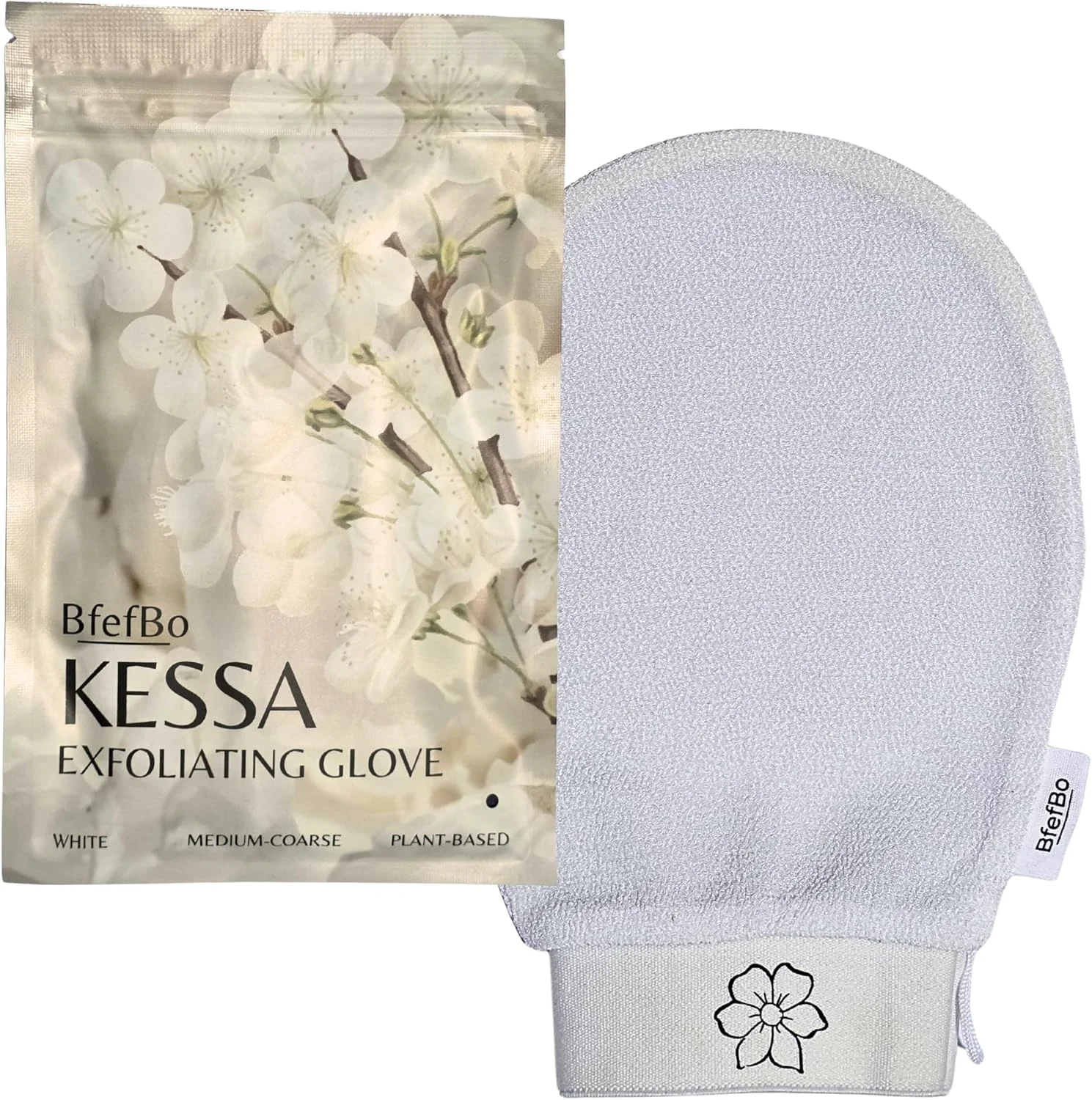 دستکش لایه بردار BfefBo، بسته 2 عددی، دستکش لایه بردار، لیف حمام طبیعی، اسکراب لایه بردار بدن، از بین بردن برنزه کننده، گیاهی، محصولات سازگار با محیط زیست، بدون پلاستیک