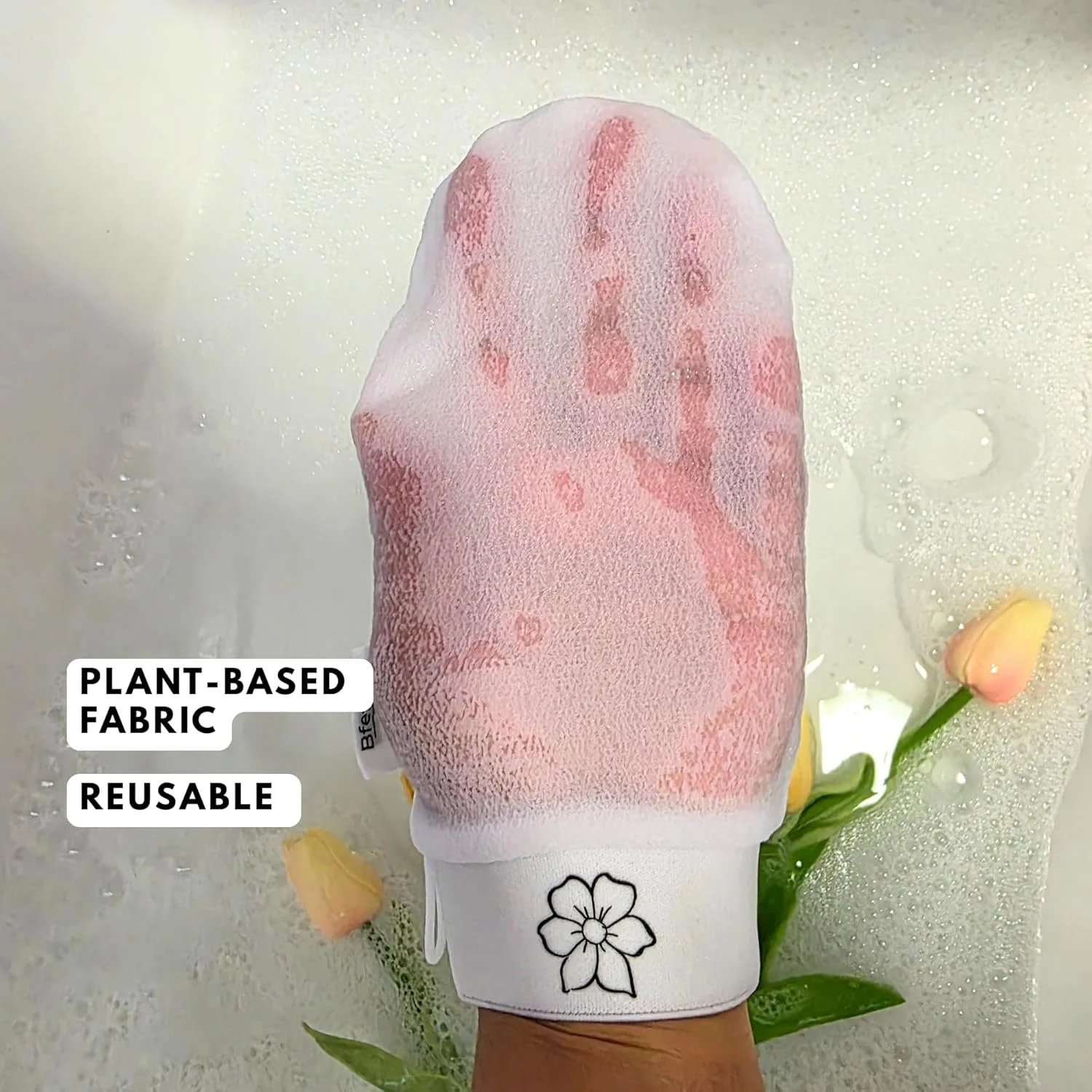 دستکش لایه بردار BfefBo، بسته 2 عددی، دستکش لایه بردار، لیف حمام طبیعی، اسکراب لایه بردار بدن، از بین بردن برنزه کننده، گیاهی، محصولات سازگار با محیط زیست، بدون پلاستیک