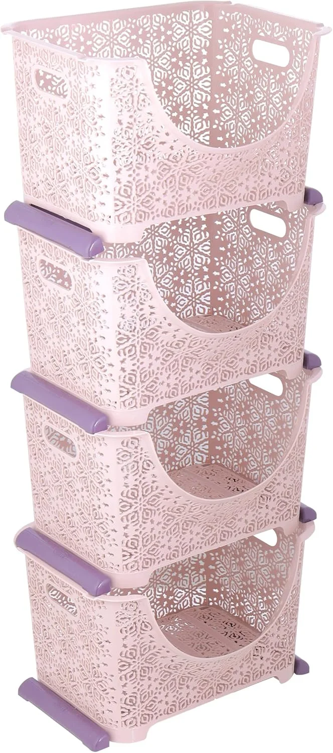 کابینت ذخیره سازی 4 طبقه رویال فورد مدل Dynamic RF10800، قفسه پلاستیکی، جعبه سازمان دهنده کمد مناسب برای خانه، اتاق خواب، آشپزخانه، سازماندهی انبار اداری، چند رنگ