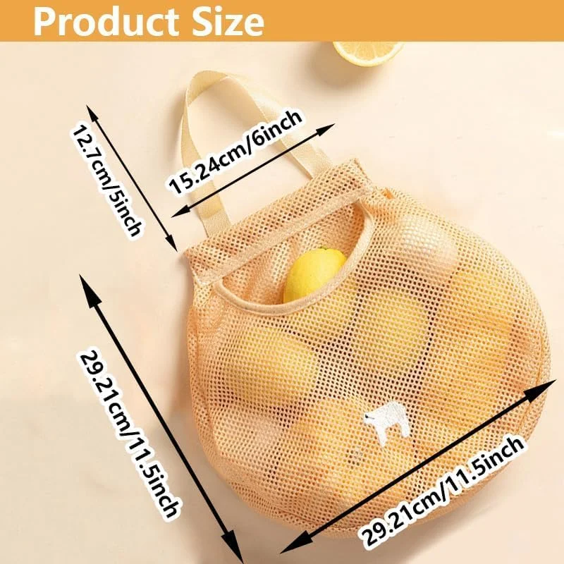 ست 3 عددی کیسه های توری قابل استفاده مجدد برای نگهداری سبزیجات، کیسه های آویز دیواری KASTWAVE برای پیاز، سیر و سیب زمینی، مناسب برای سازماندهی آشپزخانه یا انبار