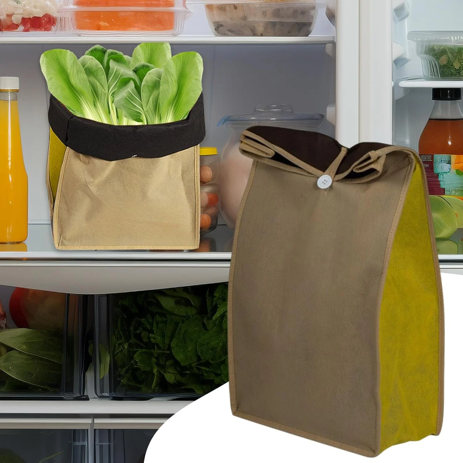 Reusable Produce Bags - Kitchen Storage Pouch,Washable Breathable Produce Bags for Garlic Ginger Onion Potato Tomato Snack Sandwich Fruit Grocery Storage