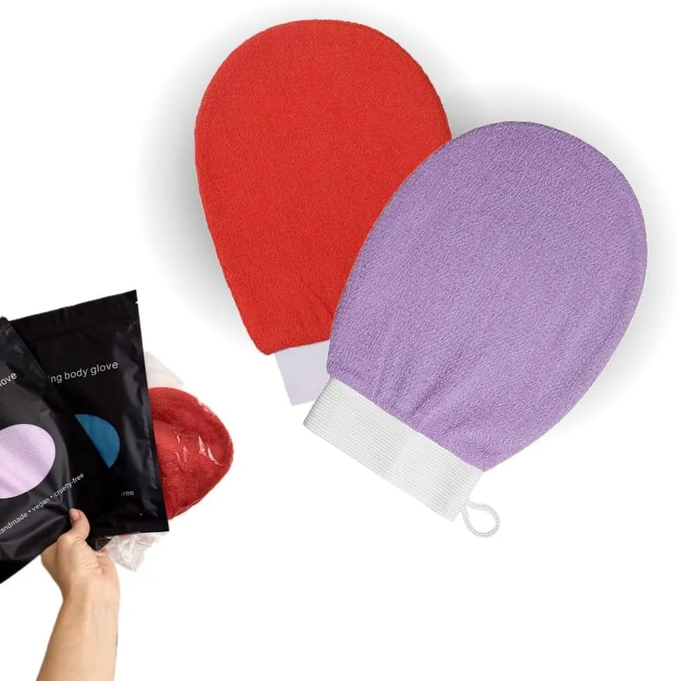 ست دستکش لایه بردار کره ای ممتاز 2 عددی - دستکش حمام ویسکوز (1×150، 1×250 زبری) برای اسکراب بدن، حذف پوست مرده، به سبک Kessa، جایگزین لیف - بسته بندی هدیه روشن ست دستکش لایه بردار کره ای ممتاز 2 عددی - دستکش حمام ویسکوز (1×150، 1×250 زبری) برای اسکراب بدن، حذف پوست مرده، به سبک Kessa، جایگزین لیف - بسته بندی هدیه روشن