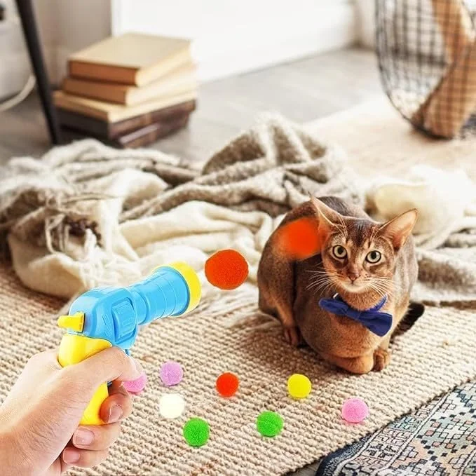 پرتابگر توپ گربه ZELLYA برای اسباب بازی های تعاملی گربه های داخل خانه، توپ های پوم بازی خودکار گربه، پرتابگر توپ های پولیشی برای گربه ها، اسباب بازی های غنی سازی گربه، 50 توپ (1 پرتابگر توپ گربه و 50 عدد توپ) پرتابگر توپ گربه ZELLYA برای اسباب بازی های تعاملی گربه های داخل خانه، توپ های پوم بازی خودکار گربه، پرتابگر توپ های پولیشی برای گربه ها، اسباب بازی های غنی سازی گربه، 50 توپ (1 پرتابگر توپ گربه و 50 عدد توپ)