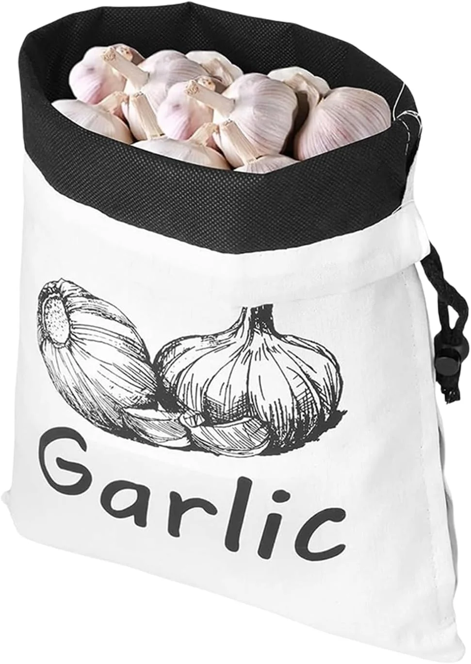 Onion Bag,Canvas Onion and Potatoes Storage Bag | Washable Reusable Sack with Side Zipper Food Container Kitchen Organizer Vegetable Bins for Refrigerator Home Camping