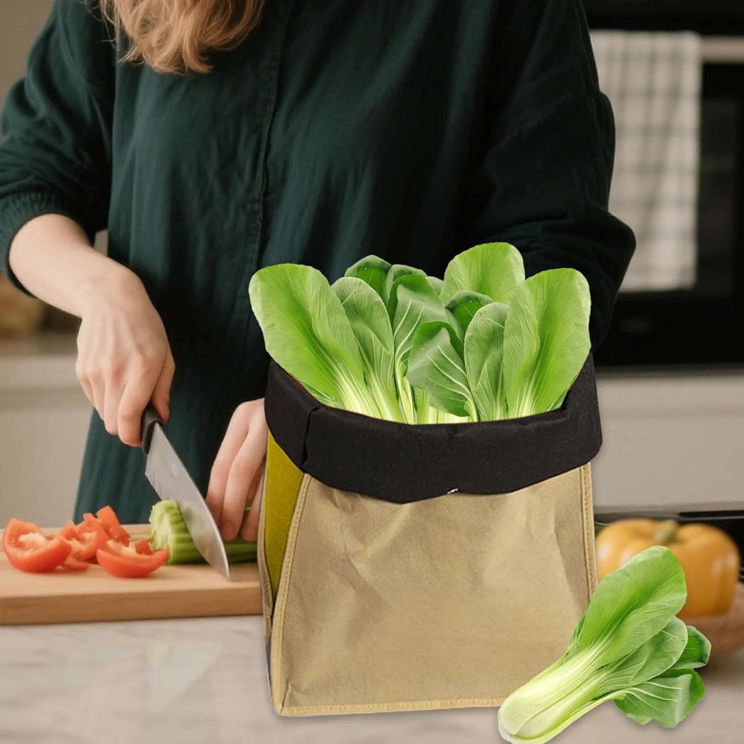 Produce Bags Reusable - Breathable Garlic Pouch,Washable Breathable Produce Bags for Garlic Ginger Onion Potato Tomato Snack Sandwich Fruit Grocery Storage