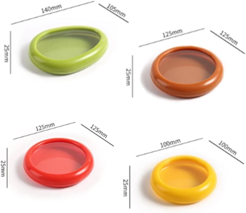 ظروف نگهداری میوه و سبزیجات OUKEYI، جعبه سیلیکونی قابل استفاده مجدد برای یخچال، کاسه های نگهداری، نگهدارنده برای پیاز، گوجه فرنگی، لیمو و آووکادو، ظرف نگهداری سبزیجات در یخچال، 4 عدد