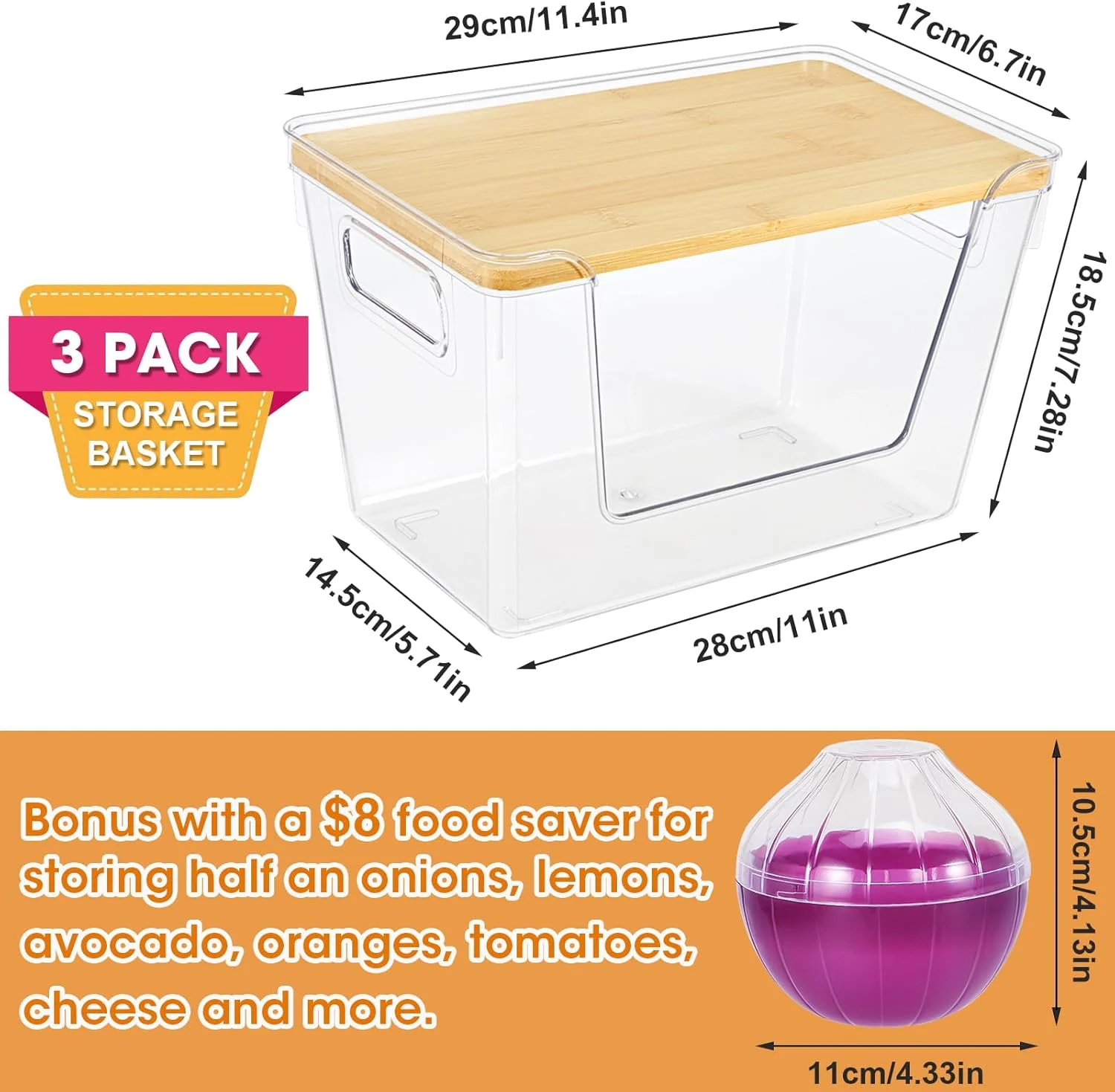 بسته 3 عددی ارگانایزر و ظرف نگهداری شفاف کابینت با درب بامبو و 1 عدد نگهدارنده پیاز - سبد چیدمان مواد غذایی سیب زمینی میوه سبزیجات اسنک ادویه جات قابل چیدن برای روی کابینت آشپزخانه بسته 3 عددی ارگانایزر و ظرف نگهداری شفاف کابینت با درب بامبو و 1 عدد نگهدارنده پیاز - سبد چیدمان مواد غذایی سیب زمینی میوه سبزیجات اسنک ادویه جات قابل چیدن برای روی کابینت آشپزخانه