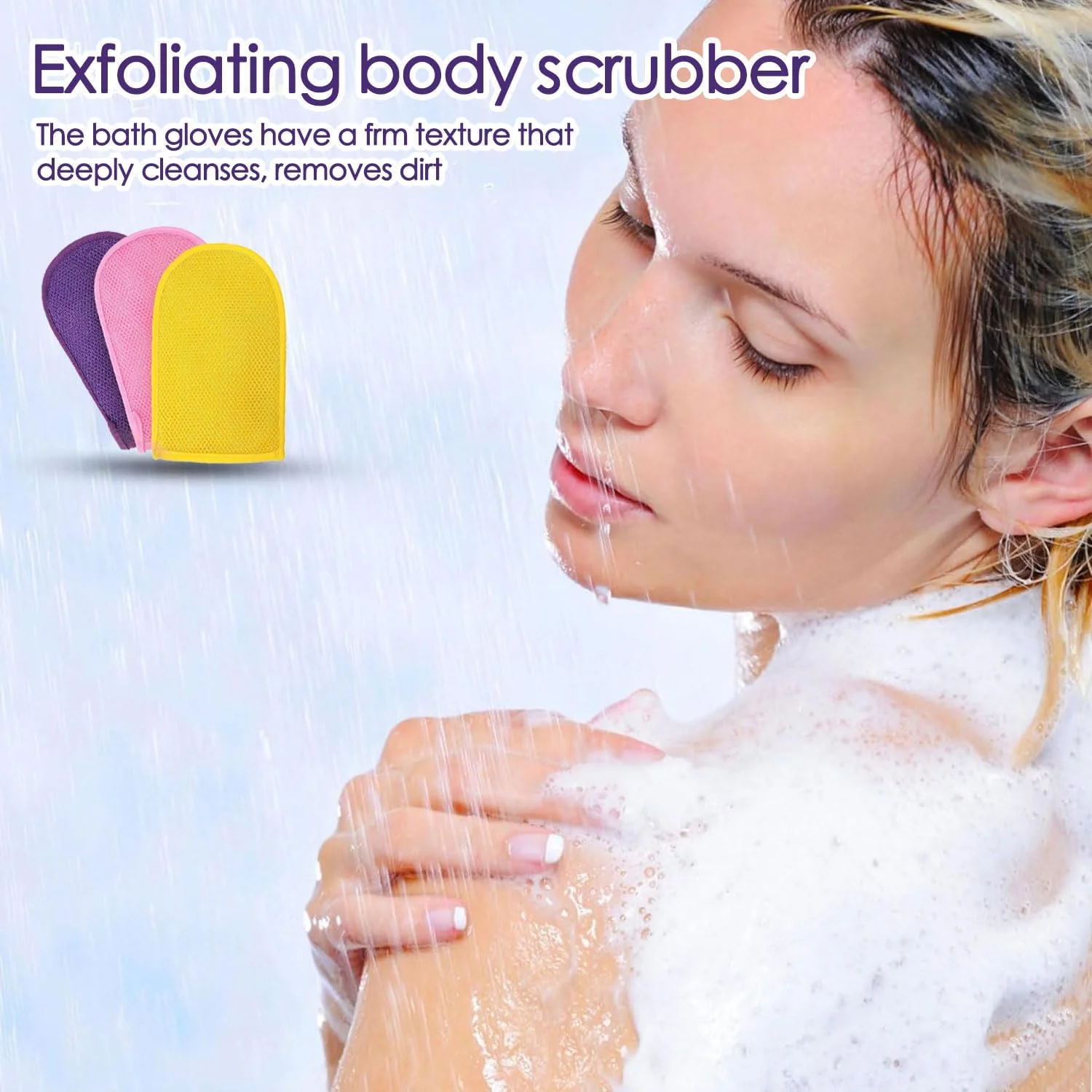 دستکش اسفنجی توری آفریقایی XIANZANDER، 3 عددی، دستکش لایه بردار، از بین برنده پوست مرده خشک، اسکرابر لایه بردار بدن برای ماساژ و از بین برنده پوست مرده بدن (صورتی، زرد، بنفش) دستکش اسفنجی توری آفریقایی XIANZANDER، 3 عددی، دستکش لایه بردار، از بین برنده پوست مرده خشک، اسکرابر لایه بردار بدن برای ماساژ و از بین برنده پوست مرده بدن (صورتی، زرد، بنفش)