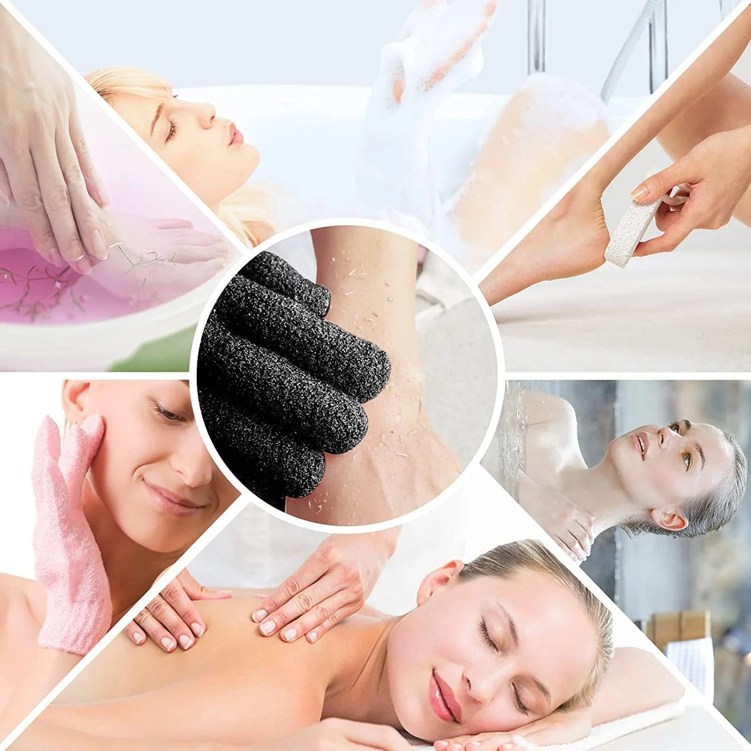 دستکش لایه بردار YHRY، اسکراب طبیعی حمام/دوش، دستکش لایه برداری بدن، اسکراب/لیف زیبایی، برای دوش، اسپا، ماساژ و اسکراب بدن، از بین برنده سلول های مرده پوست، 1 جفت (قرمز گل رز)