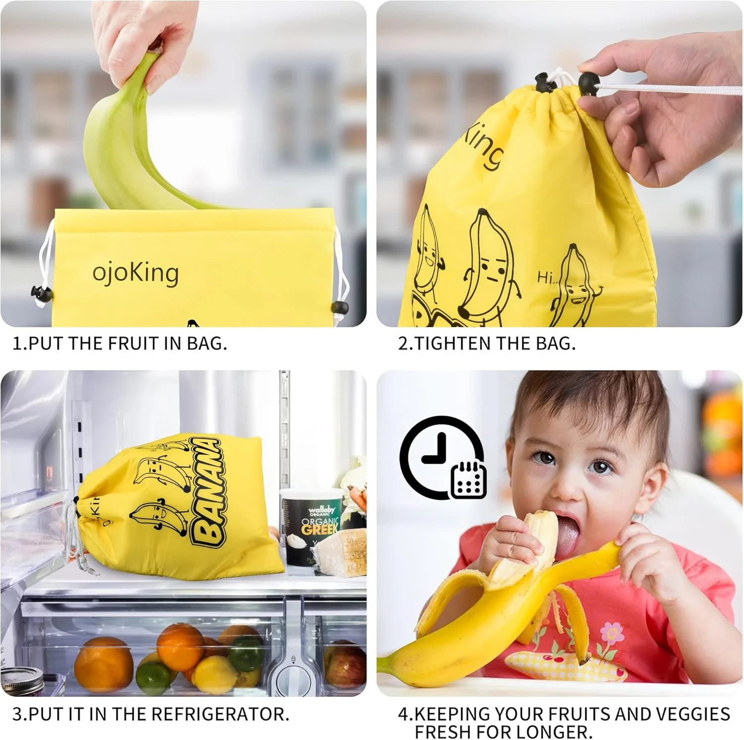 کیسه نگهداری موز oJoKing، افزایش ماندگاری، تا 2 هفته موزها را تازه نگه می دارد، جلوگیری از ضایعات مواد غذایی، کیسه نگهداری قابل شستشو، کیسه سیب زمینی، کیسه های ذخیره مواد غذایی قابل استفاده مجدد، کیسه بذر کیسه نگهداری موز oJoKing، افزایش ماندگاری، تا 2 هفته موزها را تازه نگه می دارد، جلوگیری از ضایعات مواد غذایی، کیسه نگهداری قابل شستشو، کیسه سیب زمینی، کیسه های ذخیره مواد غذایی قابل استفاده مجدد، کیسه بذر