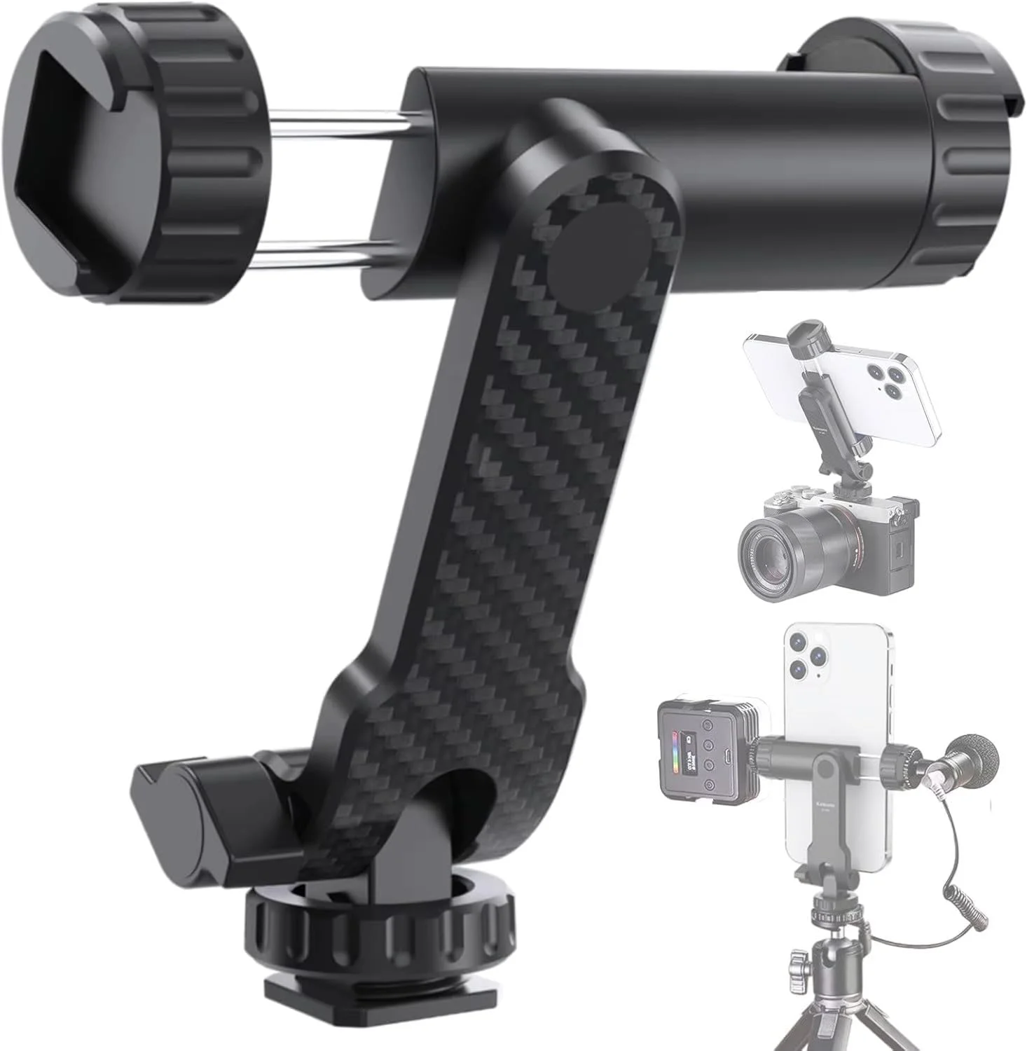 نگهدارنده سه پایه گوشی موبایل 360 درجه یونیورسال DO1 ST-06S | گیره نگهدارنده گوشی موبایل قابل تنظیم با چرخش کامل | 2 کفشک سرد | سازگار با آیفون پرو مکس، سامسونگ هواوی اوپو ال جی و همه گوشی ها