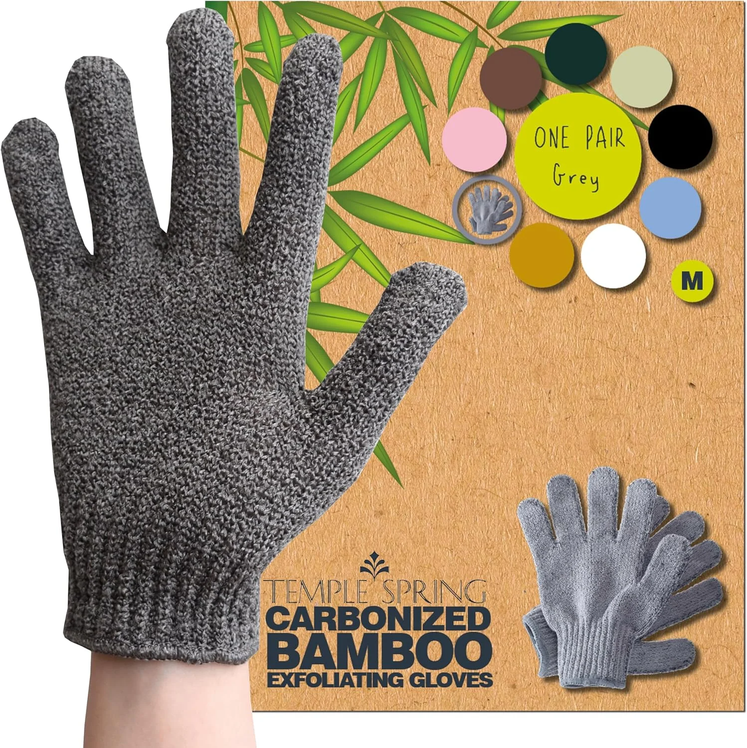 دستکش لایه بردار تمپل اسپرینگ - دستکش حمام بامبو - دستکش لایه بردار بدن - از بین برنده موهای زیر پوستی و پوست مرده - دستکش حمام میکروفیبر طبیعی اکو - خاکستری دستکش لایه بردار تمپل اسپرینگ - دستکش حمام بامبو - دستکش لایه بردار بدن - از بین برنده موهای زیر پوستی و پوست مرده - دستکش حمام میکروفیبر طبیعی اکو - خاکستری