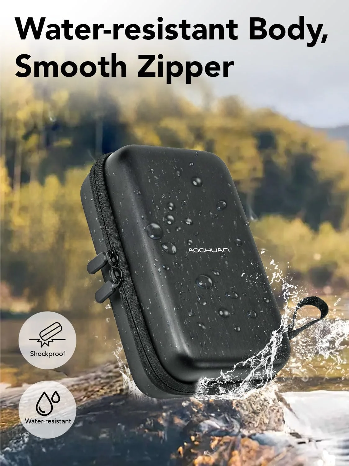 کیف سخت قابل حمل AOCHUAN B30 برای دوربین، لنز و گیمبال 3 محوره، کیف محافظ EVA با بند دستی، درج فوم، جیب توری زیپ دار، برای لوازم جانبی عکاسی