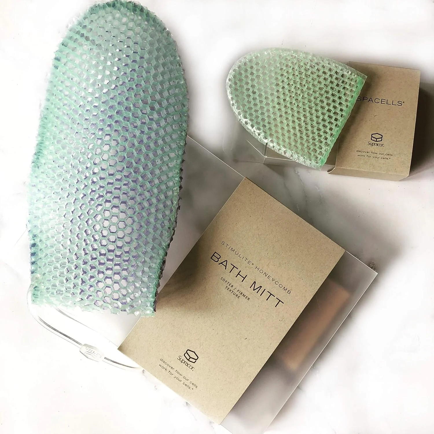 بسته سوپراکور: دستکش حمام دو طرفه استیمولایت و اسفنج صورت اسپا سلز بسته سوپراکور: دستکش حمام دو طرفه استیمولایت و اسفنج صورت اسپا سلز