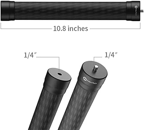 میله удлинительный فیبر کربنی FeiyuTech به طول 11 اینچ، سبک وزن با سوراخ/پیچ 1/4 اینچی برای گیمبال تثبیت کننده دستی تلفن هوشمند/دوربین، دوربین اکشن و سه پایه. میله удлинительный فیبر کربنی FeiyuTech به طول 11 اینچ، سبک وزن با سوراخ/پیچ 1/4 اینچی برای گیمبال تثبیت کننده دستی تلفن هوشمند/دوربین، دوربین اکشن و سه پایه.