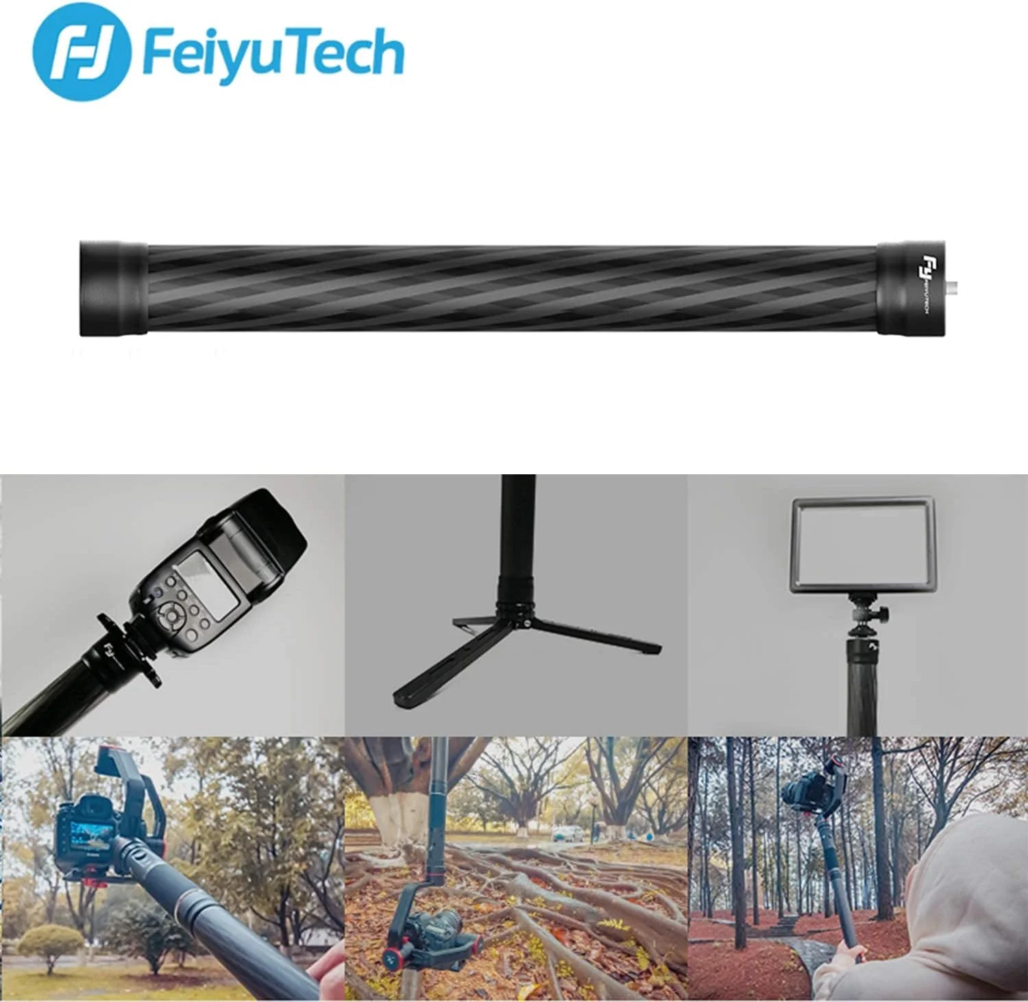 میله удлинительный فیبر کربنی FeiyuTech به طول 11 اینچ، سبک وزن با سوراخ/پیچ 1/4 اینچی برای گیمبال تثبیت کننده دستی تلفن هوشمند/دوربین، دوربین اکشن و سه پایه. میله удлинительный فیبر کربنی FeiyuTech به طول 11 اینچ، سبک وزن با سوراخ/پیچ 1/4 اینچی برای گیمبال تثبیت کننده دستی تلفن هوشمند/دوربین، دوربین اکشن و سه پایه.