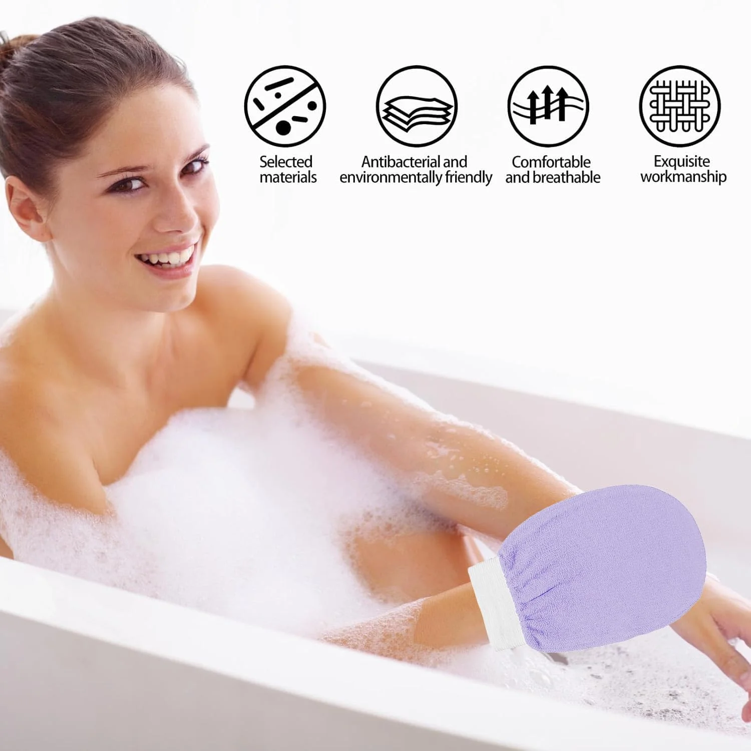 دستکش لایه بردار بدن STAYOUNG دو عددی - دستکش لایه بردار حمام بهبود گردش خون، مناسب برای حمام و اسپا (بنفش) دستکش لایه بردار بدن STAYOUNG دو عددی - دستکش لایه بردار حمام بهبود گردش خون، مناسب برای حمام و اسپا (بنفش)