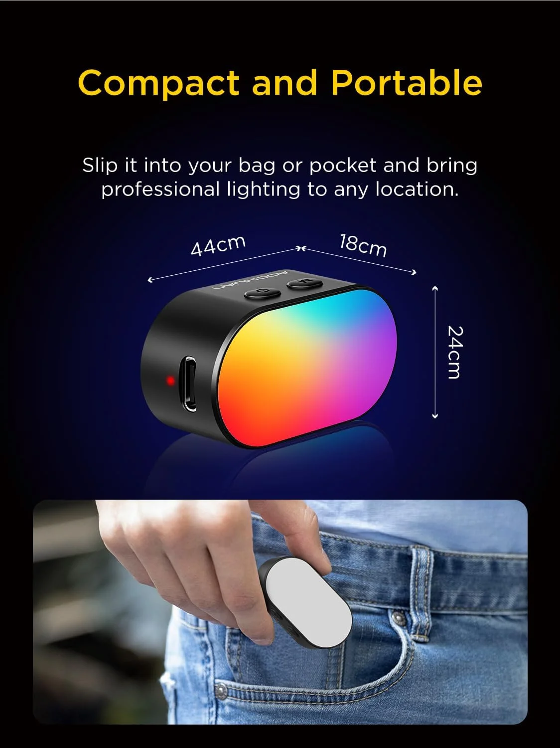 نور پرکننده مغناطیسی RGB AOCHUAN برای گیمبال، چراغ ویدئویی LED با 3 روشنایی و 7 تنظیم رنگ برای عکاسی، نور پرکننده مینی قابل حمل با عمر باتری طولانی برای گیمبال استابلایزر Hohem Zhiyun Feiyu نور پرکننده مغناطیسی RGB AOCHUAN برای گیمبال، چراغ ویدئویی LED با 3 روشنایی و 7 تنظیم رنگ برای عکاسی، نور پرکننده مینی قابل حمل با عمر باتری طولانی برای گیمبال استابلایزر Hohem Zhiyun Feiyu