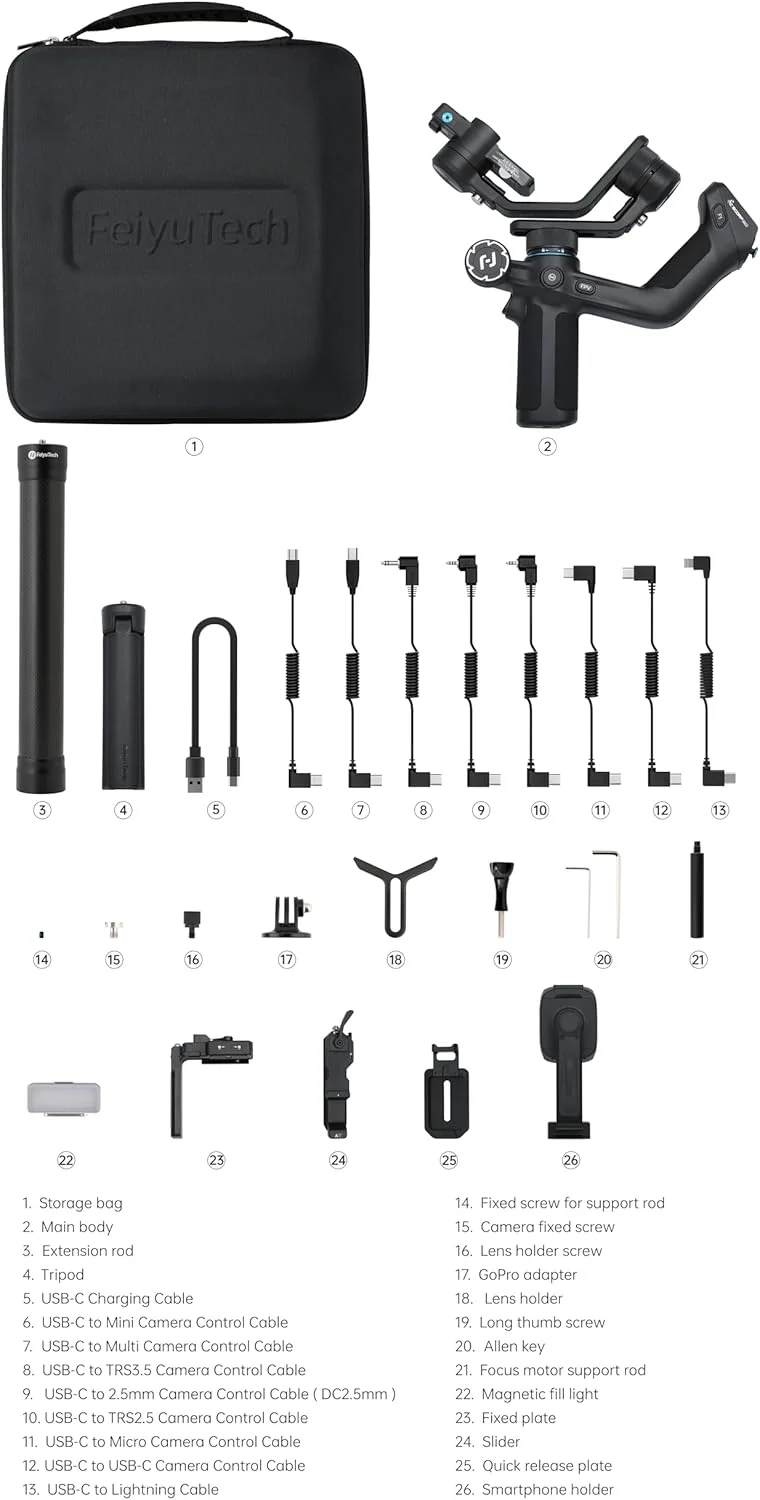 FeiyuTech SCORP Mini 2 Combo - کیت گیمبال همه کاره - مشکی