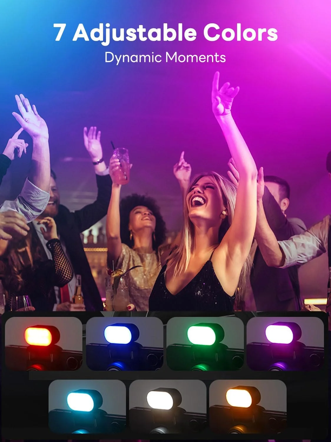 نور پرکننده LED مغناطیسی RGB آوچوان، 7 رنگ، 3 سطح روشنایی، 180 دقیقه زمان آماده به کار، حالت های گرادیان و فلاش، نورپردازی قابل حمل برای گیمبال آوچوان، عکاسی، ولاگ، پخش زنده