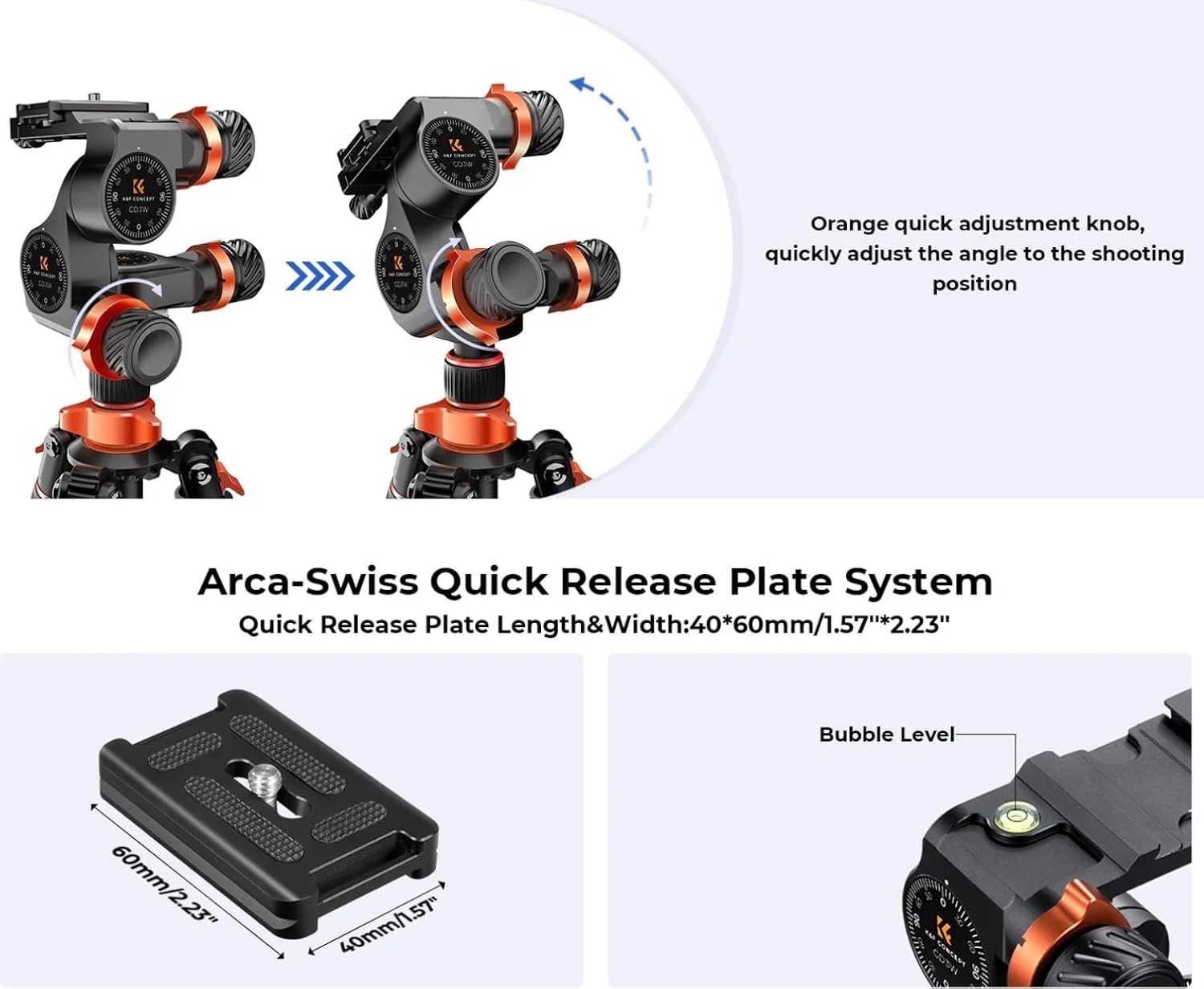 سر سه پایه دنده ای K&F Concept مدل Double O1، آلیاژ آلومینیوم CNC، سوراخ پیچ 3/8 اینچی | هد سیال با دقت بالا، تحمل وزن 6 کیلوگرم | تنظیم دقیق و میرایی برای عکاسی استودیویی محصول ماکرو سر سه پایه دنده ای K&F Concept مدل Double O1، آلیاژ آلومینیوم CNC، سوراخ پیچ 3/8 اینچی | هد سیال با دقت بالا، تحمل وزن 6 کیلوگرم | تنظیم دقیق و میرایی برای عکاسی استودیویی محصول ماکرو