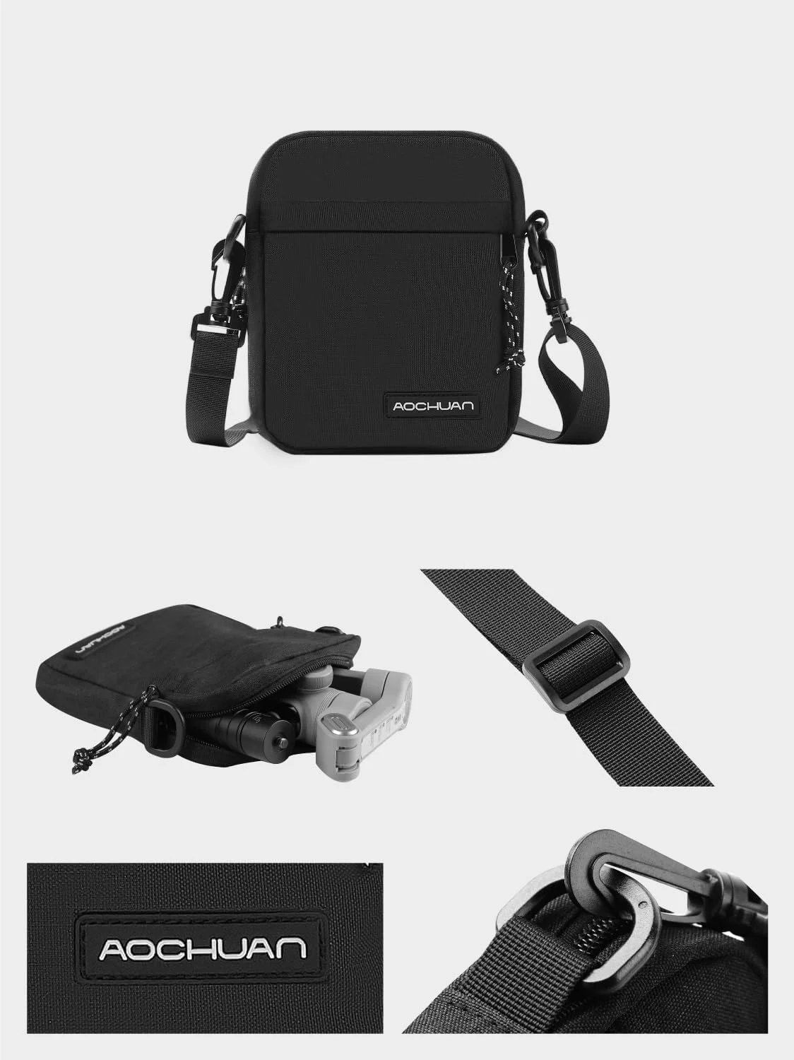 کیف نگهداری AOCHUAN برای گیمبال استابلایزر، کیف دوربین با بند شانه قابل تنظیم، کیف نگهداری محکم ساخته شده از پارچه آکسفورد، کیف قابل حمل برای دوربین، گیمبال استابلایزر و لوازم جانبی