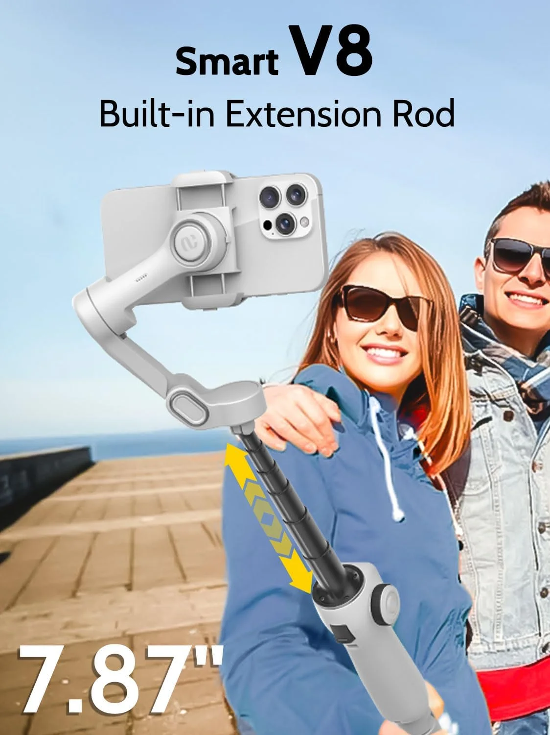 گیمبال موبایل AOCHUAN برای ضبط ویدیو با ردیابی هوش مصنوعی، گیمبال تثبیت کننده 3 محوره برای آیفون با صفحه نمایش OLED، گیمبال تلفن هوشمند با میله افزایش طول 7.8 اینچی، دکمه ماشه Smart V8 (سفید) گیمبال موبایل AOCHUAN برای ضبط ویدیو با ردیابی هوش مصنوعی، گیمبال تثبیت کننده 3 محوره برای آیفون با صفحه نمایش OLED، گیمبال تلفن هوشمند با میله افزایش طول 7.8 اینچی، دکمه ماشه Smart V8 (سفید)