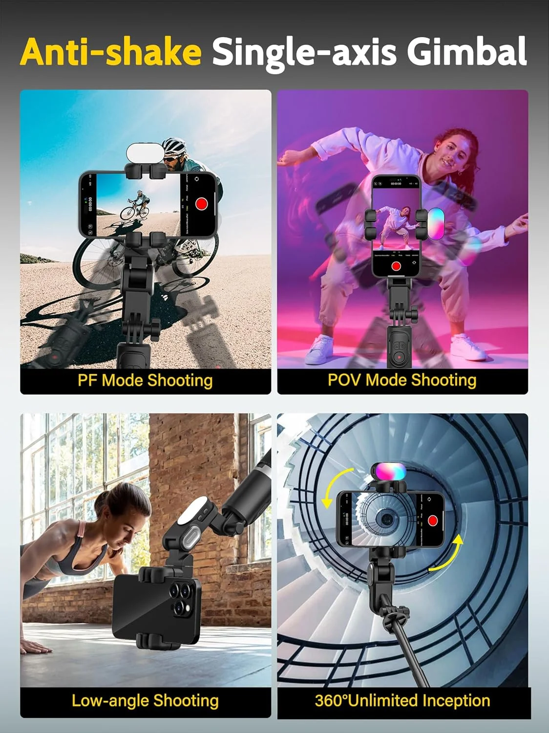 سه پایه ردیابی خودکار چهره AOCHUAN با چرخش 360 درجه برای آیفون و اندروید، پایه تلفن همراه با قابلیت دنبال کردن شما برای ضبط ویدیو، سه پایه سلفی استیک با نور RGB، کنترل از راه دور برای یوتیوب و TikTok Vlogging (M2Pro مشکی) سه پایه ردیابی خودکار چهره AOCHUAN با چرخش 360 درجه برای آیفون و اندروید، پایه تلفن همراه با قابلیت دنبال کردن شما برای ضبط ویدیو، سه پایه سلفی استیک با نور RGB، کنترل از راه دور برای یوتیوب و TikTok Vlogging (M2Pro مشکی)