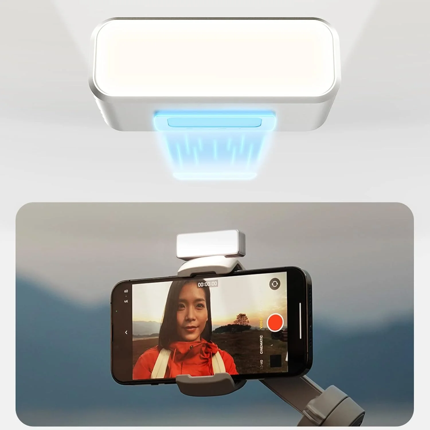 نور پرکننده مغناطیسی بی سیم FeiyuTech، برای گیمبال های تلفن هوشمند سری Vimble و گیمبال های دوربین سری SCORP، نور پرکننده گیمبال برای ویدیوهای زنده ولاگ یوتیوب TikTok اینستاگرام