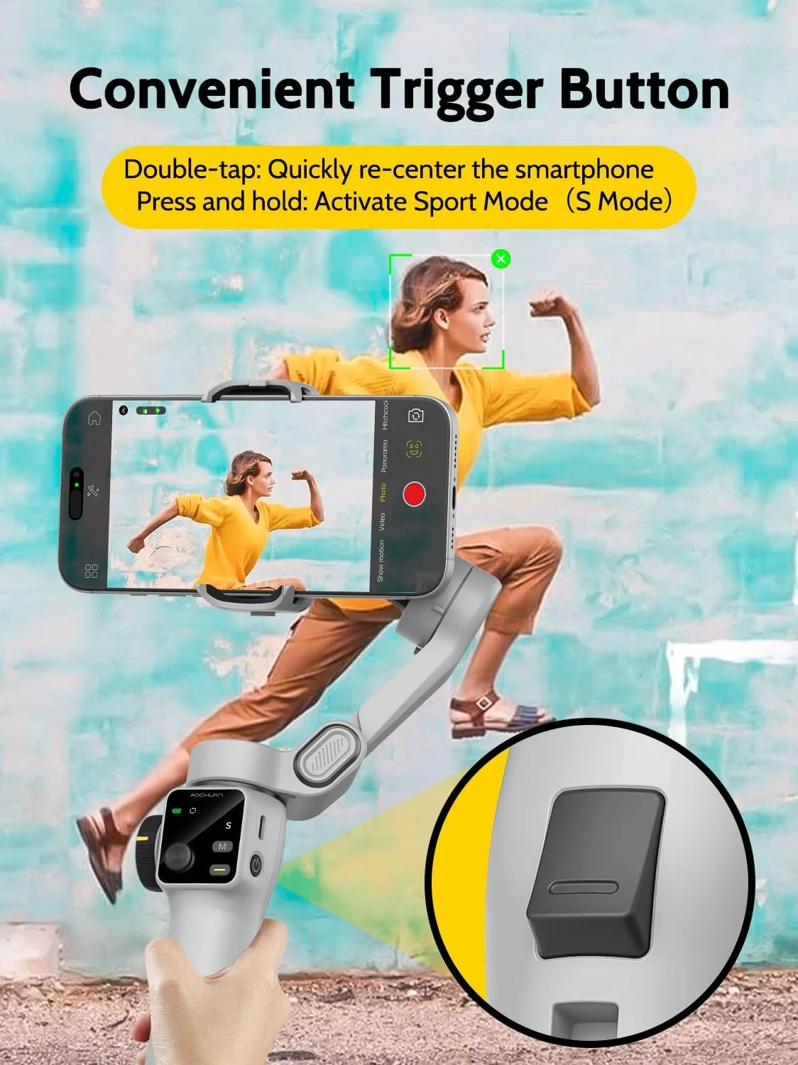 گیمبال موبایل AOCHUAN برای ضبط ویدیو با ردیابی هوش مصنوعی، گیمبال تثبیت کننده 3 محوره برای آیفون با صفحه نمایش OLED، گیمبال تلفن هوشمند با میله افزایش طول 7.8 اینچی، دکمه ماشه Smart V8 (سفید) گیمبال موبایل AOCHUAN برای ضبط ویدیو با ردیابی هوش مصنوعی، گیمبال تثبیت کننده 3 محوره برای آیفون با صفحه نمایش OLED، گیمبال تلفن هوشمند با میله افزایش طول 7.8 اینچی، دکمه ماشه Smart V8 (سفید)
