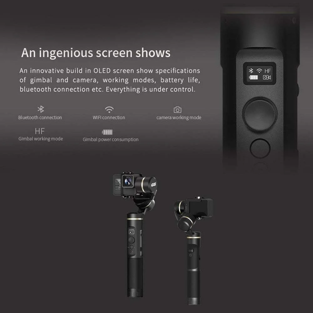 گیمبال Feiyu G6 برای دوربین های اکشن Gopro Hero 6/5/4/3، SJcam، Yi 4K یا دوربین های مشابه، به همراه: گیمبال Feiyu G6 برای دوربین های اکشن Gopro Hero 6/5/4/3، SJcam، Yi 4K یا دوربین های مشابه، به همراه: