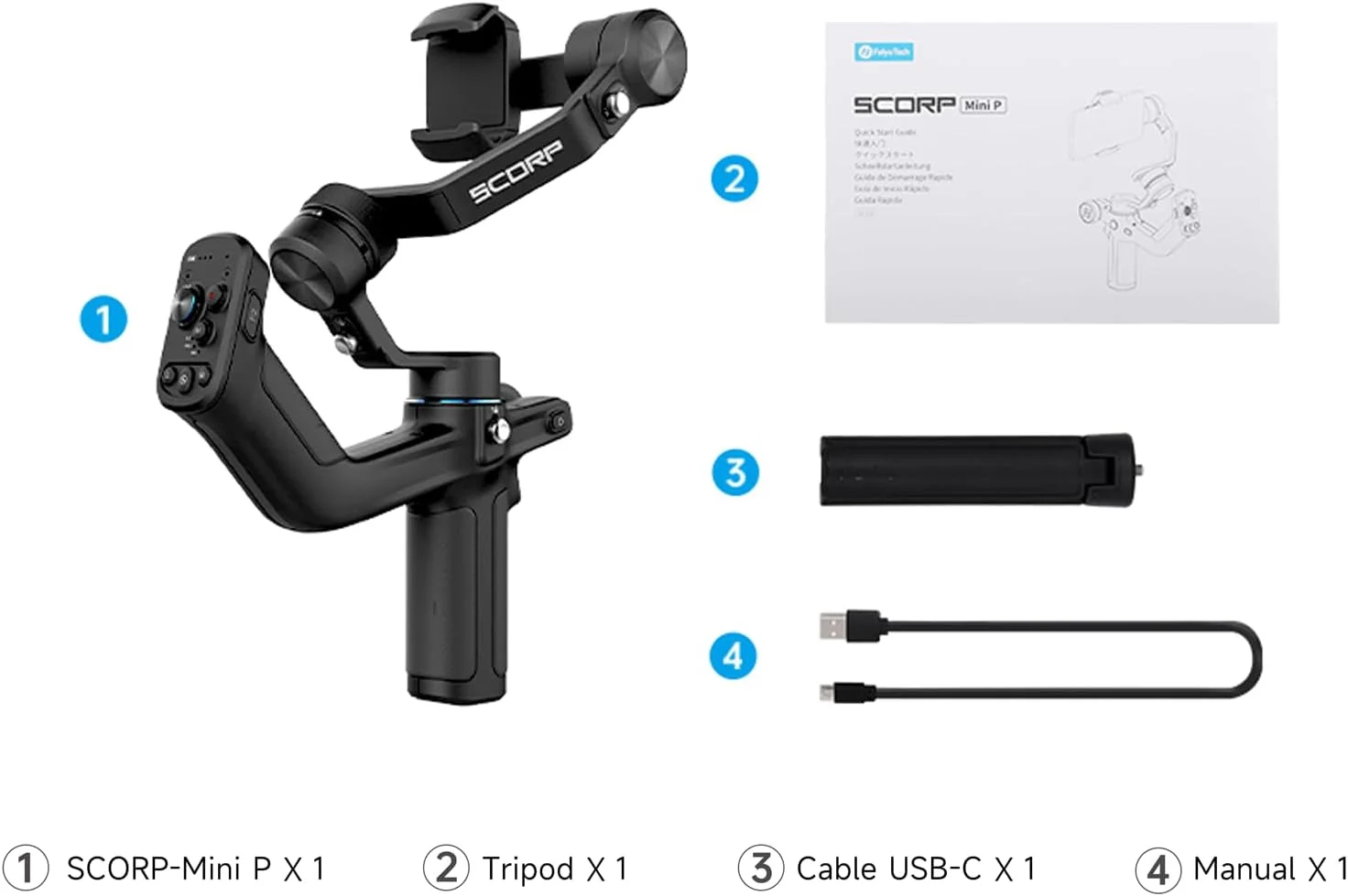لرزشگیر گیمبال دستی سه محوره FeiyuTech Mini P با دکمه زوم برای تلفن های هوشمند مناسب برای آیفون 14 13 Pro Max Plus 12 X Xs Xr
