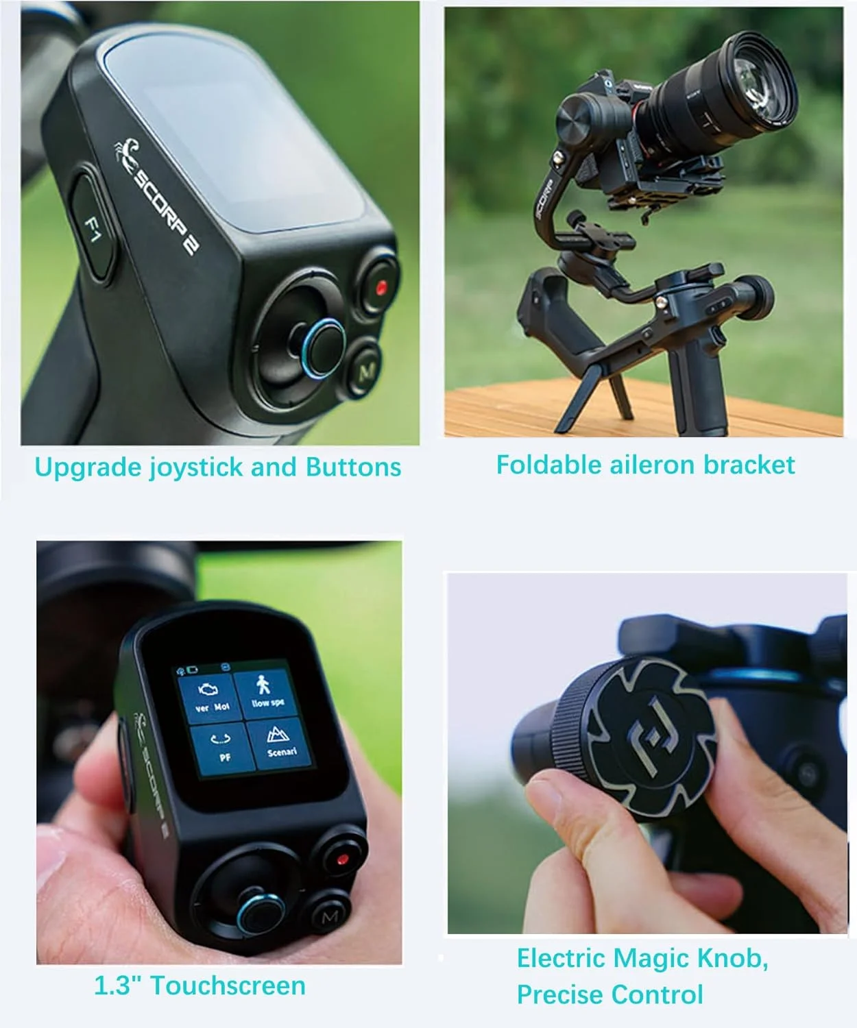 تثبیت کننده دوربین FeiyuTech SCORP-2 Kit، ردیاب هوش مصنوعی یکپارچه، گیمبال 3 محوره برای دوربین های بدون آینه سونی/کانن/نیکون/فوجی فیلم و DSLR، جوی استیک و صفحه لمسی ارتقا یافته، ظرفیت بار 2.5 کیلوگرم تثبیت کننده دوربین FeiyuTech SCORP-2 Kit، ردیاب هوش مصنوعی یکپارچه، گیمبال 3 محوره برای دوربین های بدون آینه سونی/کانن/نیکون/فوجی فیلم و DSLR، جوی استیک و صفحه لمسی ارتقا یافته، ظرفیت بار 2.5 کیلوگرم