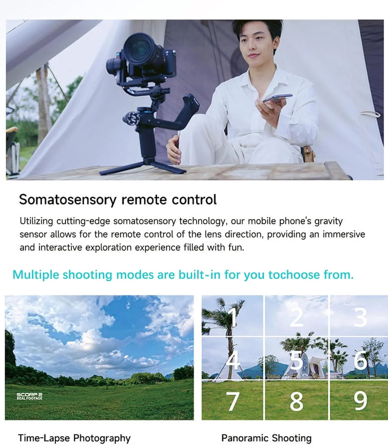 تثبیت کننده دوربین FeiyuTech SCORP-2 Kit، ردیاب هوش مصنوعی یکپارچه، گیمبال 3 محوره برای دوربین های بدون آینه سونی/کانن/نیکون/فوجی فیلم و DSLR، جوی استیک و صفحه لمسی ارتقا یافته، ظرفیت بار 2.5 کیلوگرم تثبیت کننده دوربین FeiyuTech SCORP-2 Kit، ردیاب هوش مصنوعی یکپارچه، گیمبال 3 محوره برای دوربین های بدون آینه سونی/کانن/نیکون/فوجی فیلم و DSLR، جوی استیک و صفحه لمسی ارتقا یافته، ظرفیت بار 2.5 کیلوگرم