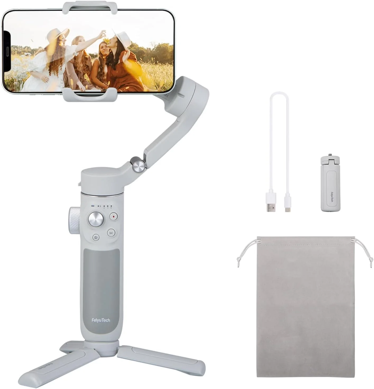 لرزشگیر گیمبال 3 محوره گوشی هوشمند FeiyuTech VB4SE برای آیفون و اندروید، گیمبال تاشو و جمع و جور برای ضبط ویدیو ولاگ، کنترل حرکتی و ردیابی سوژه