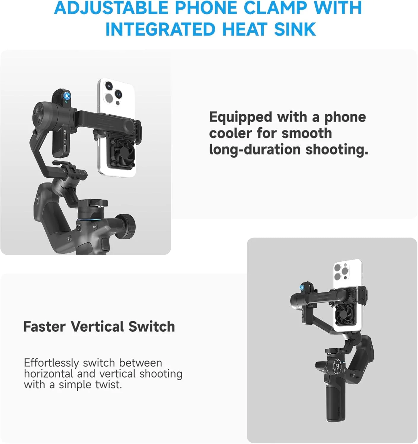 گیمبال تثبیت کننده 3 محوره Feiyutech SCORP Mini 3 Pro [Combo]، ردیابی هوش مصنوعی 4.0، دسته جداشدنی (کنترل بی سیم)، ظرفیت حمل 2 کیلوگرم، فیلمبرداری عمودی، پورت توسعه 1/4 اینچی