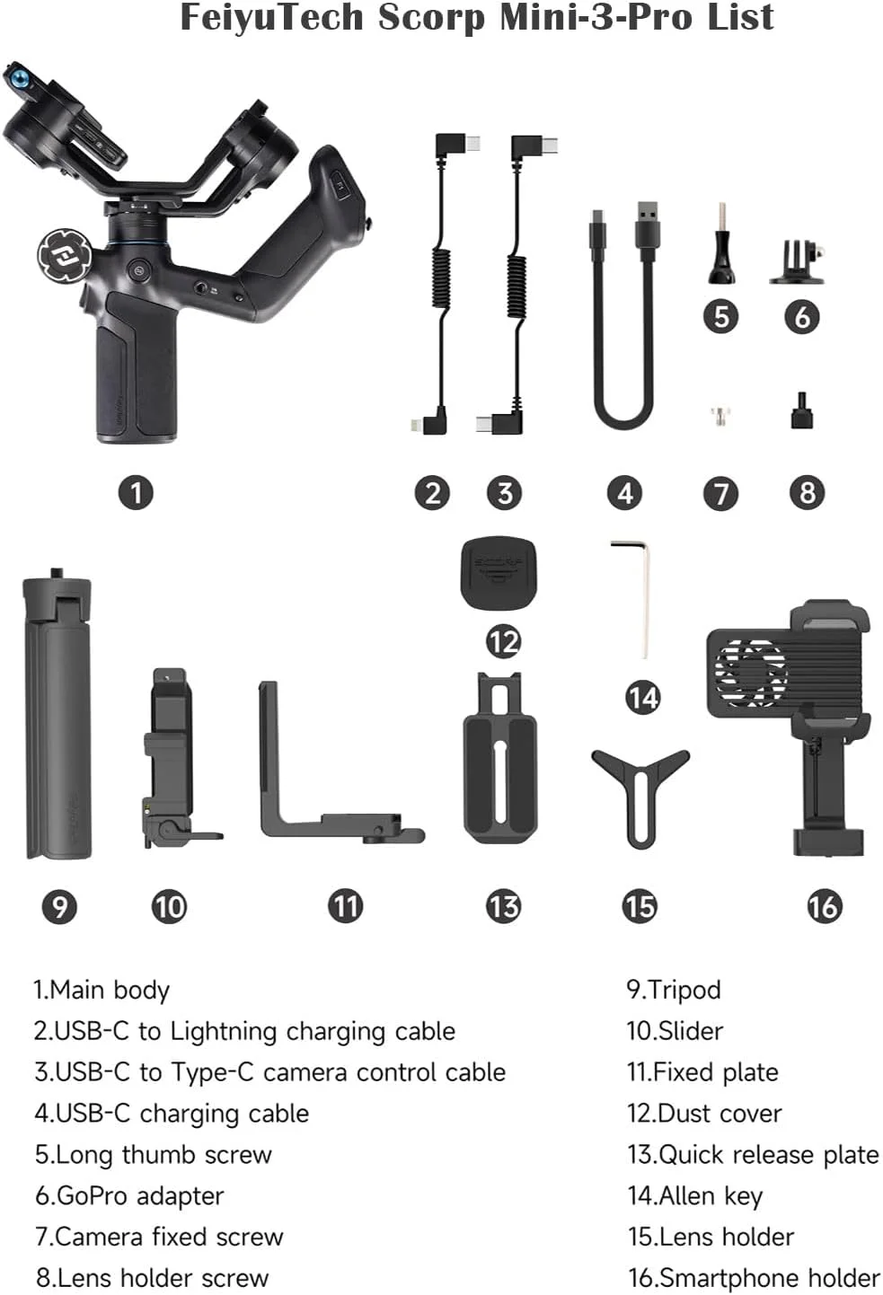 لرزشگیر دوربین FeiyuTech SCORP Mini 3 Pro با قابلیت ردیابی هوش مصنوعی، تحمل وزن 2 کیلوگرم، دسته جداشدنی، گیمبال دستی 3 محوره برای سونی/کانن/نیکون/پاناسونیک/گوپرو/تلفن هوشمند لرزشگیر دوربین FeiyuTech SCORP Mini 3 Pro با قابلیت ردیابی هوش مصنوعی، تحمل وزن 2 کیلوگرم، دسته جداشدنی، گیمبال دستی 3 محوره برای سونی/کانن/نیکون/پاناسونیک/گوپرو/تلفن هوشمند
