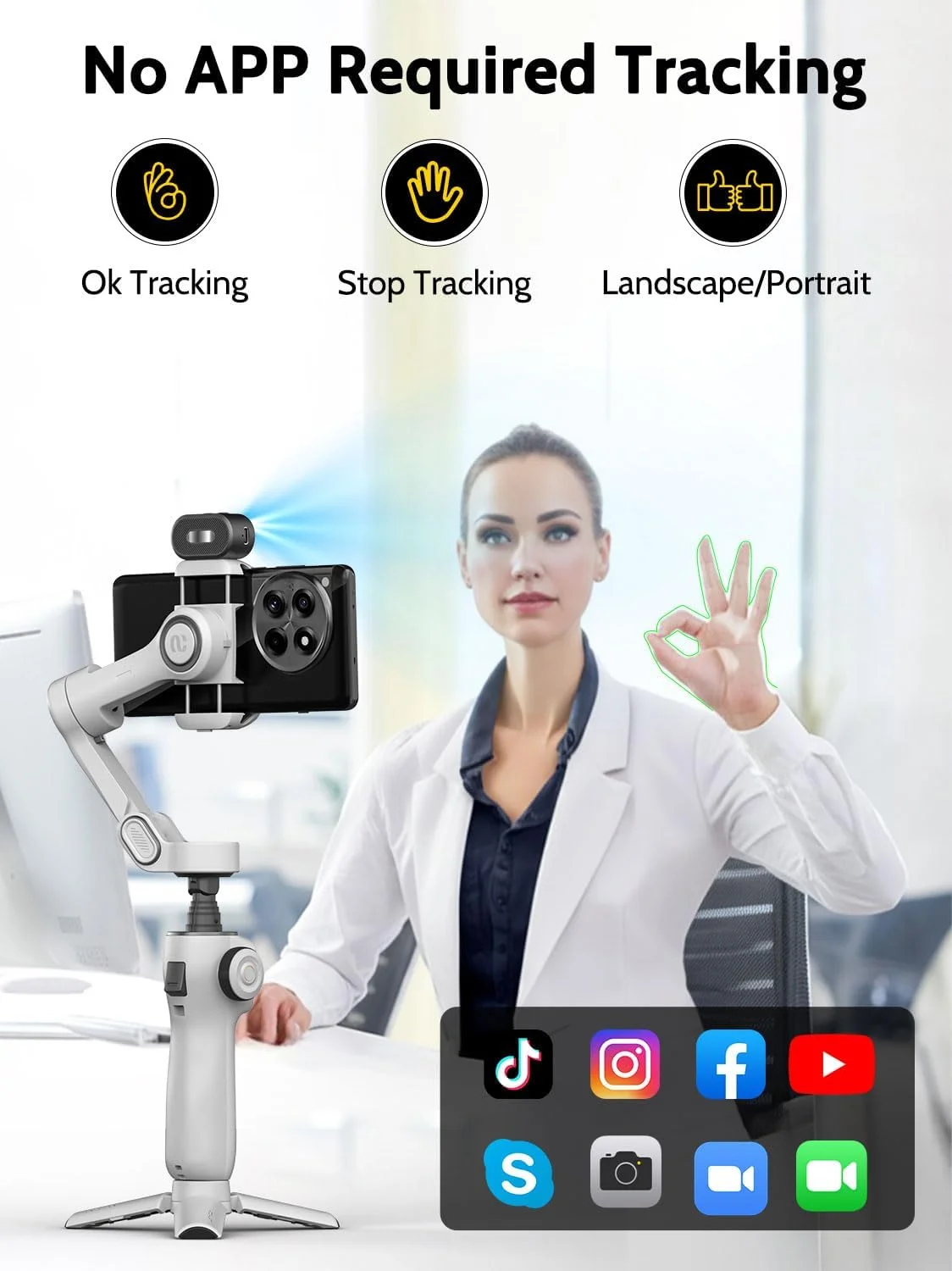 لرزشگیر گیمبال AOCHUAN برای ضبط ویدیو، گیمبال 3 محوره تلفن هوشمند با سنسور ردیابی هوش مصنوعی برای ولاگینگ، میله اکستنشن 7.8 اینچی، دکمه ماشه، یوتیوب تیک تاک (Smart V8 AI White) لرزشگیر گیمبال AOCHUAN برای ضبط ویدیو، گیمبال 3 محوره تلفن هوشمند با سنسور ردیابی هوش مصنوعی برای ولاگینگ، میله اکستنشن 7.8 اینچی، دکمه ماشه، یوتیوب تیک تاک (Smart V8 AI White)