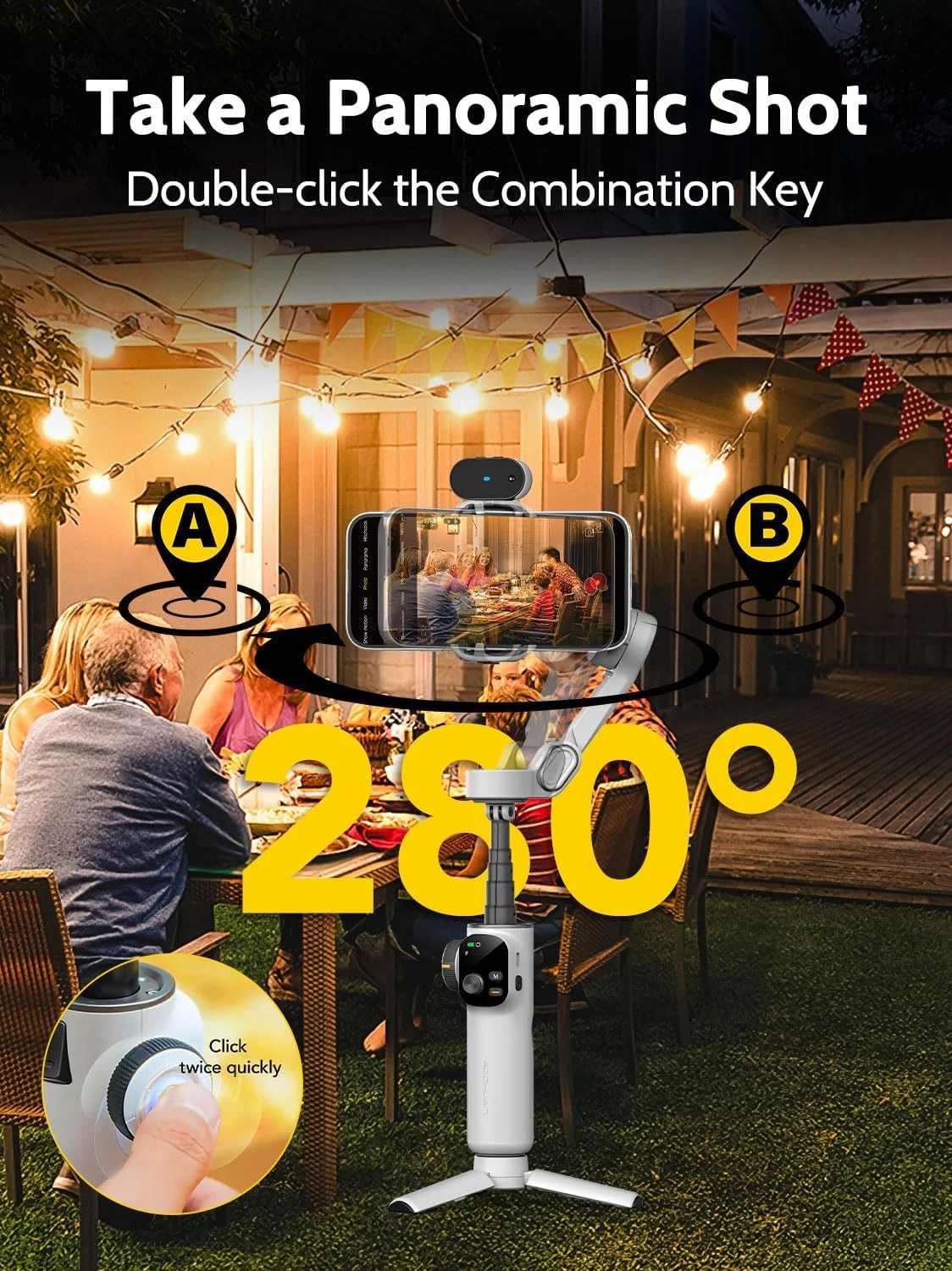 لرزشگیر گیمبال AOCHUAN برای ضبط ویدیو، گیمبال 3 محوره تلفن هوشمند با سنسور ردیابی هوش مصنوعی برای ولاگینگ، میله اکستنشن 7.8 اینچی، دکمه ماشه، یوتیوب تیک تاک (Smart V8 AI White) لرزشگیر گیمبال AOCHUAN برای ضبط ویدیو، گیمبال 3 محوره تلفن هوشمند با سنسور ردیابی هوش مصنوعی برای ولاگینگ، میله اکستنشن 7.8 اینچی، دکمه ماشه، یوتیوب تیک تاک (Smart V8 AI White)