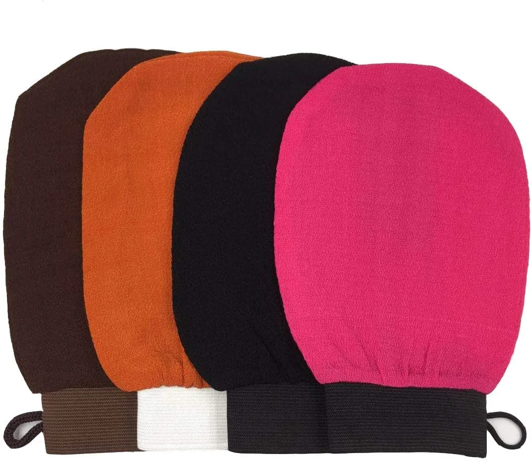 ORiTi 4 Pack Body Deep Exfoliating Hammam Gloves, Body Scrub Glove Dead Skin Remove Bath Body Mitt with Hanging Loop ORiTi 4 Pack Body Deep Exfoliating Hammam Gloves, Body Scrub Glove Dead Skin Remove Bath Body Mitt with Hanging Loop