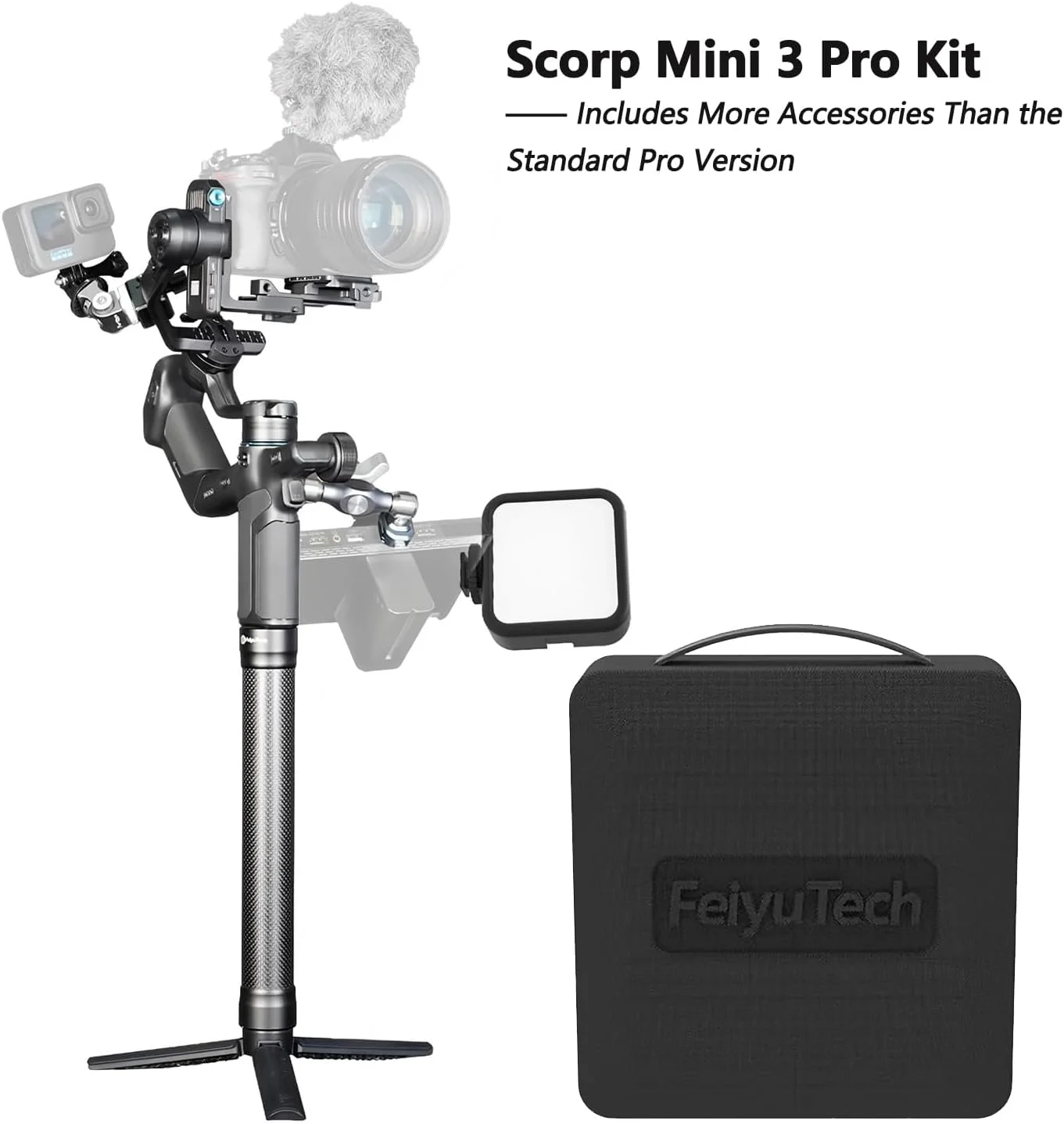 FeiyuTech SCORP Mini 3 PRO [Combo] - گیمبال همه کاره، تثبیت کننده دوربین 3 محوره با ماژول ردیابی هوش مصنوعی