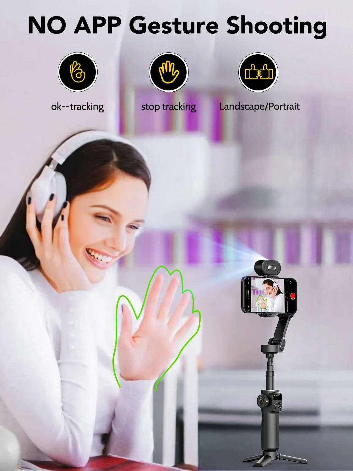AOCHUAN Gimbal Stabilizer for Smartphone, NO APP Tracking, 20CM Extension Rod, Face & Object Tracking Stabilizer for iPhone & Android, 3-Axis OLED Gimbal for Video Recording-AOCHUAN Smart X2AI AOCHUAN Gimbal Stabilizer for Smartphone, NO APP Tracking, 20CM Extension Rod, Face & Object Tracking Stabilizer for iPhone & Android, 3-Axis OLED Gimbal for Video Recording-AOCHUAN Smart X2AI